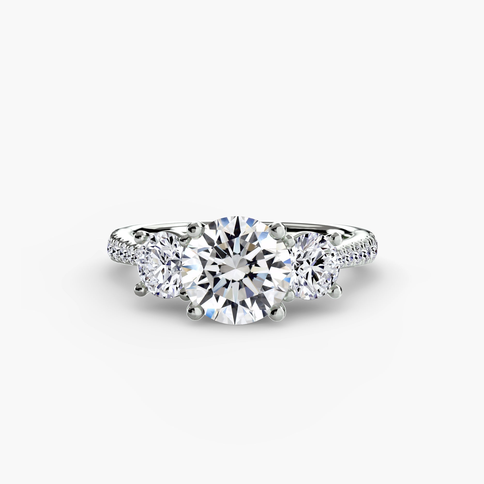 Three - Stone with Pavé Band - Prestige Stones