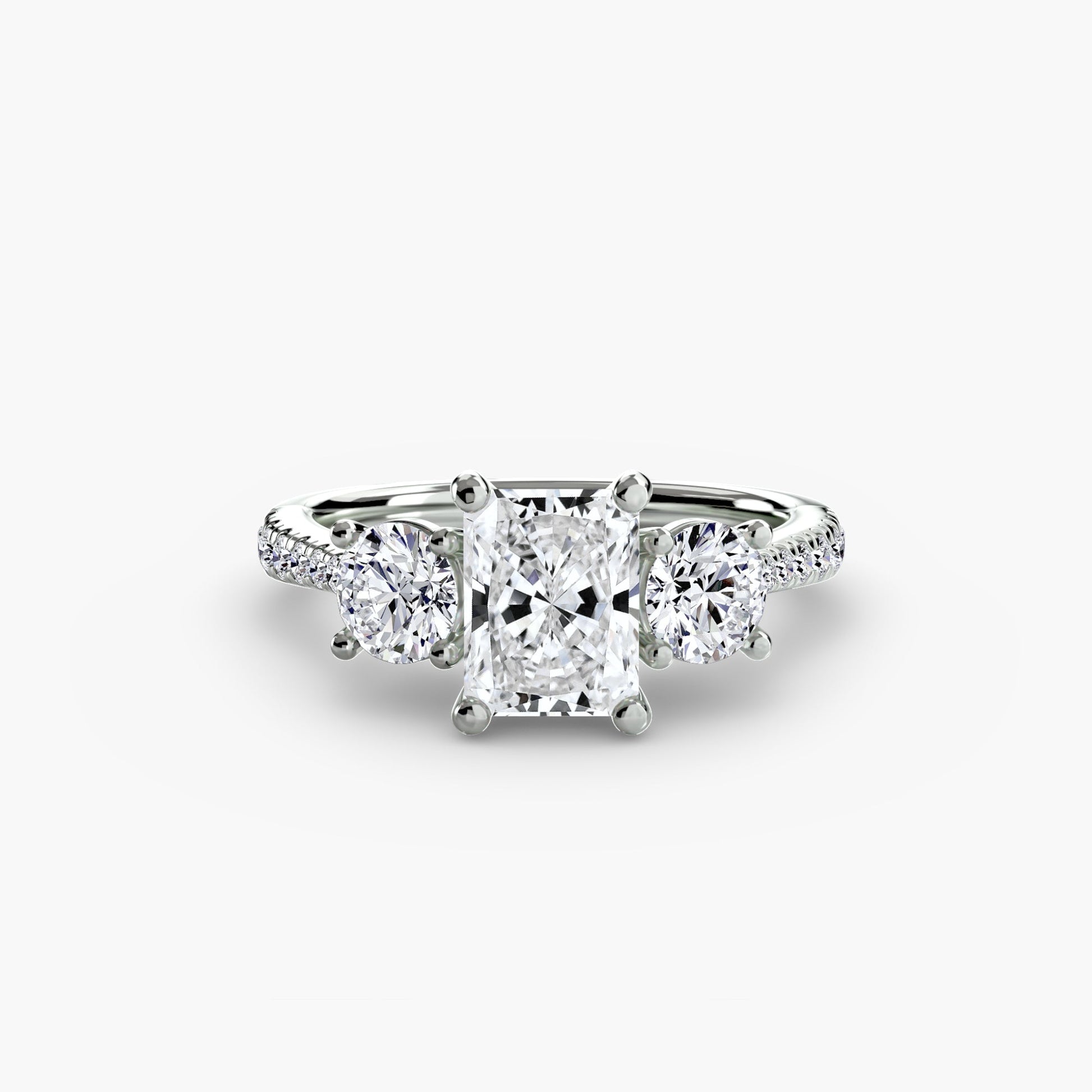Three - Stone with Pavé Band - Prestige Stones