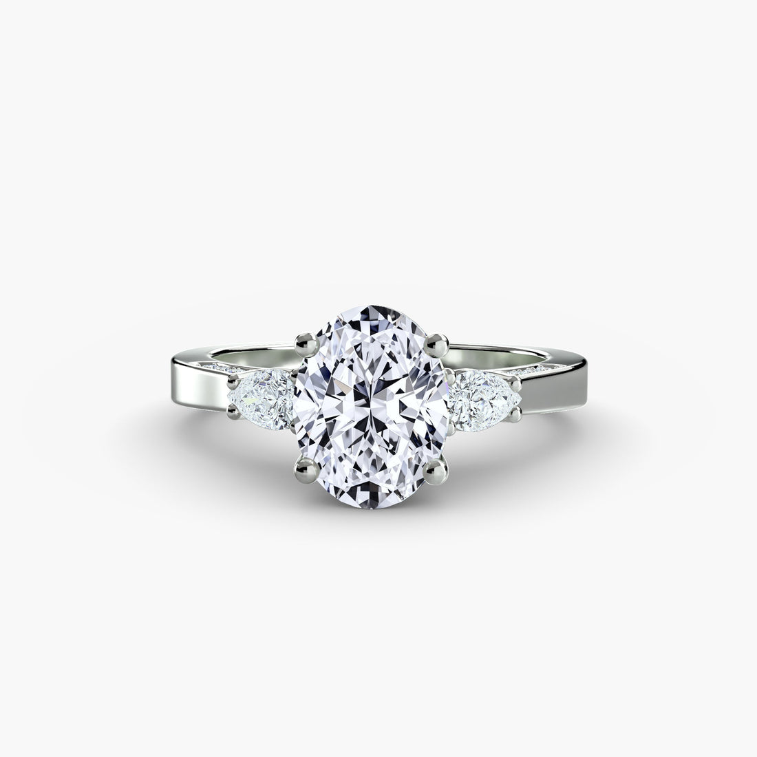 Three Stone with Pavé Shoulders - Prestige Stones