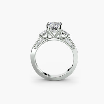 Three Stone with Pavé Shoulders - Prestige Stones