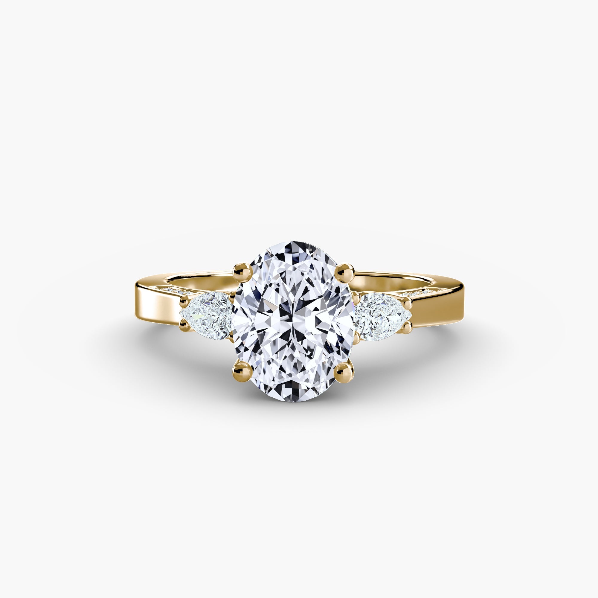 Three Stone with Pavé Shoulders - Prestige Stones