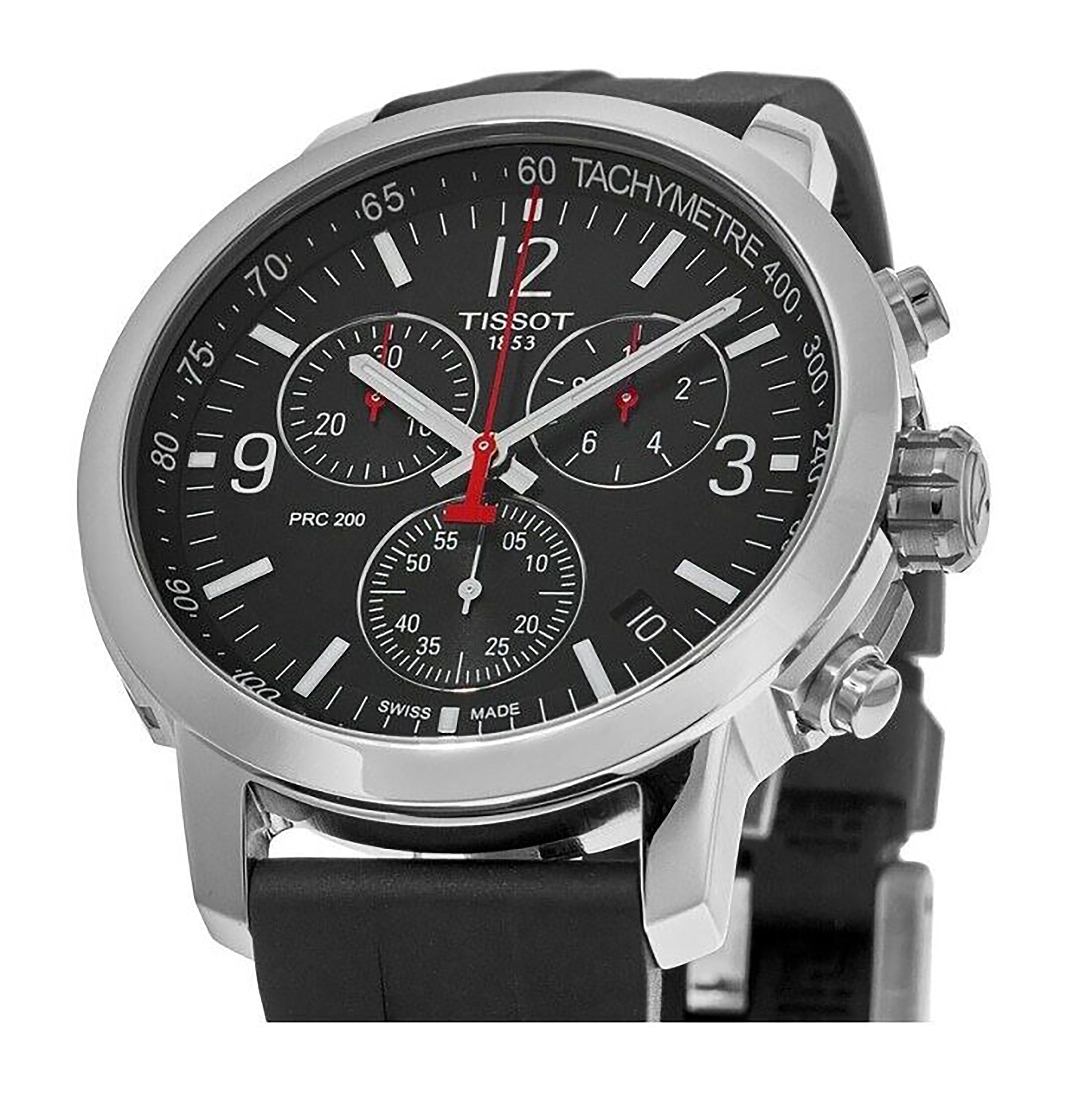 Tissot PRC 200 T - Sport Chronograph Black Dial Quartz Diver's T114.417.17.057.00 200M Men's Watch - Prestige Stones