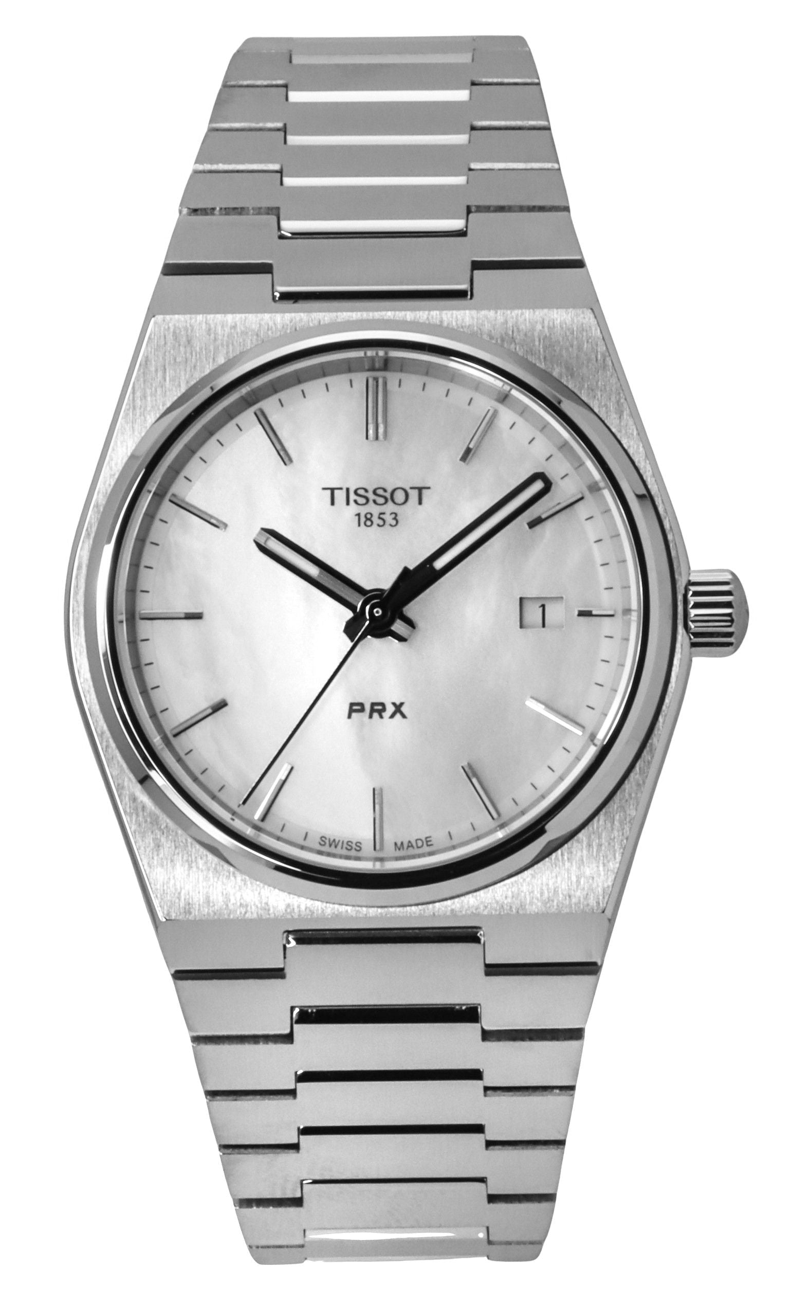 Tissot PRX Classic Contemporary Stainless Steel White Mother Of Pearl Dial Quartz T137.210.11.111.00 100M Unisex Watch - Prestige Stones