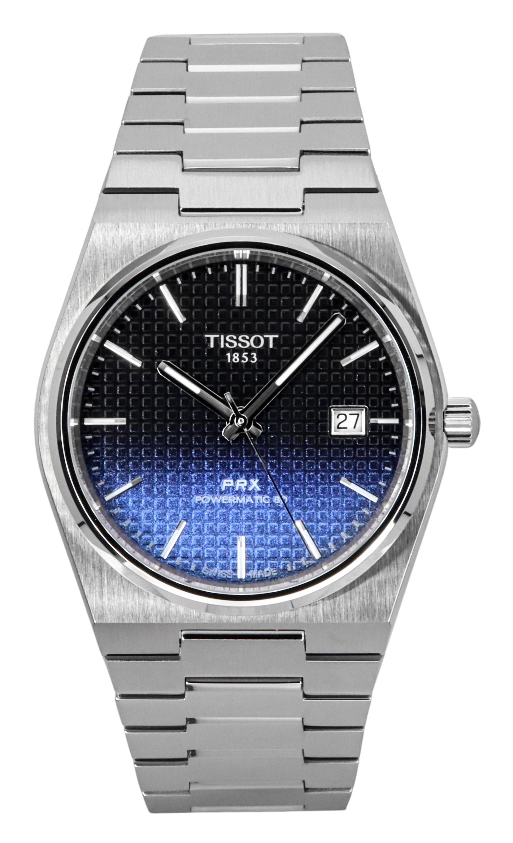 Tissot PRX Powermatic 80 Gradient Stainless Steel Black Chameleon Dial Automatic T137.407.11.051.01 100M Men's Watch - Prestige Stones