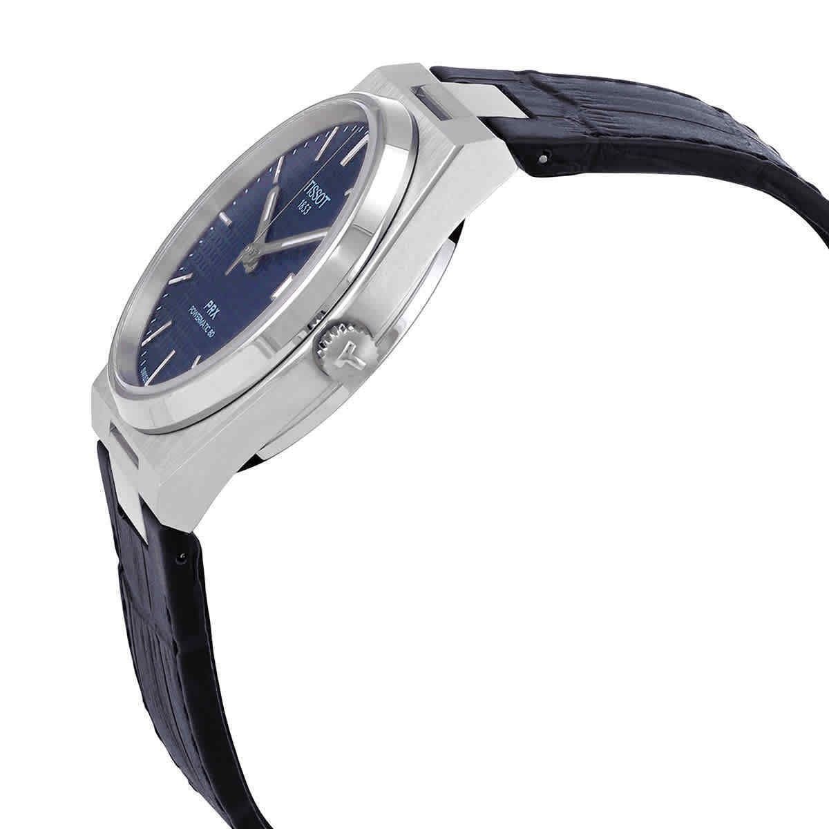 Tissot PRX Powermatic 80 Leather Strap Blue Dial Automatic T137.407.16.041.00 100M Men's Watch - Prestige Stones