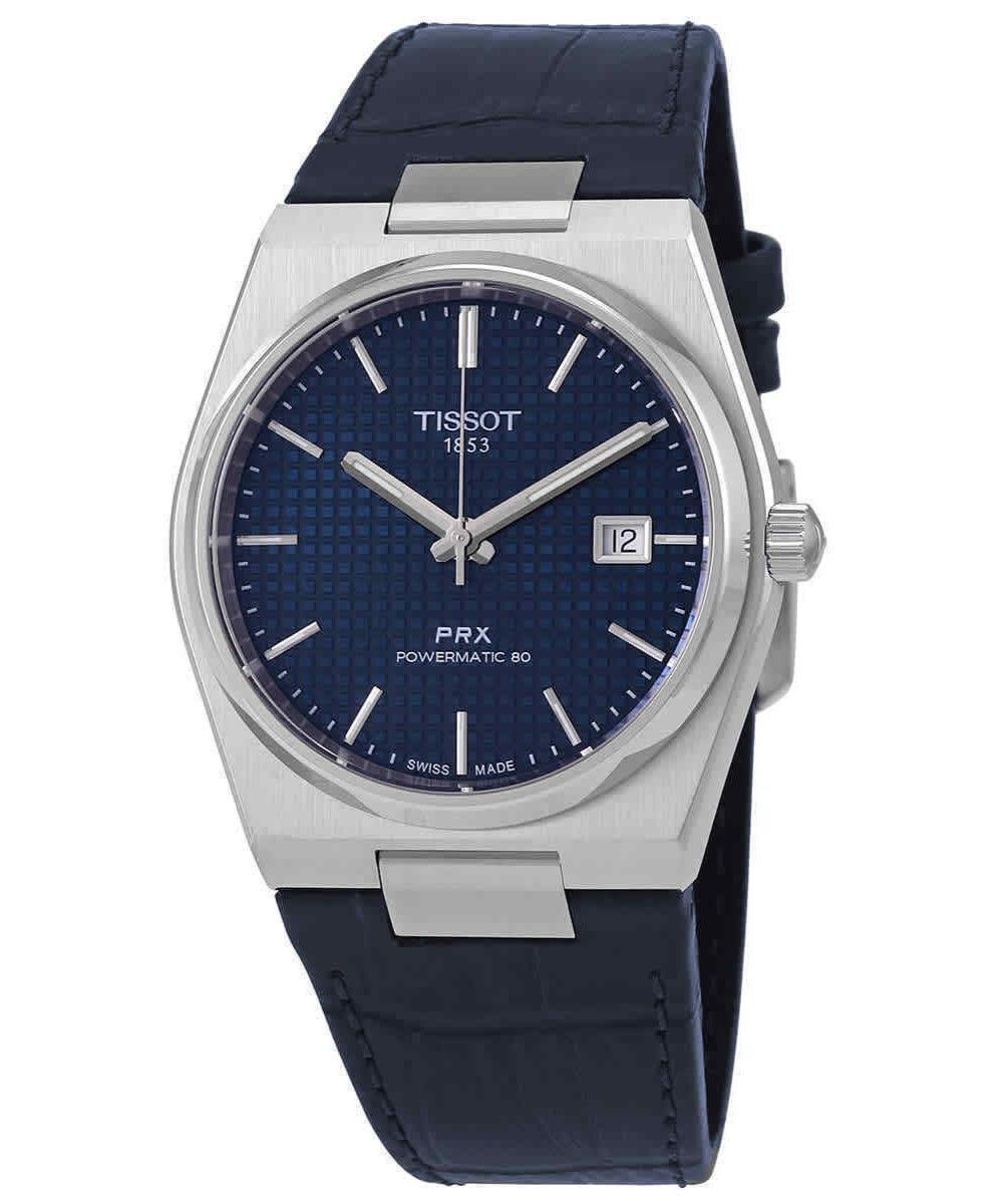 Tissot PRX Powermatic 80 Leather Strap Blue Dial Automatic T137.407.16.041.00 100M Men's Watch - Prestige Stones