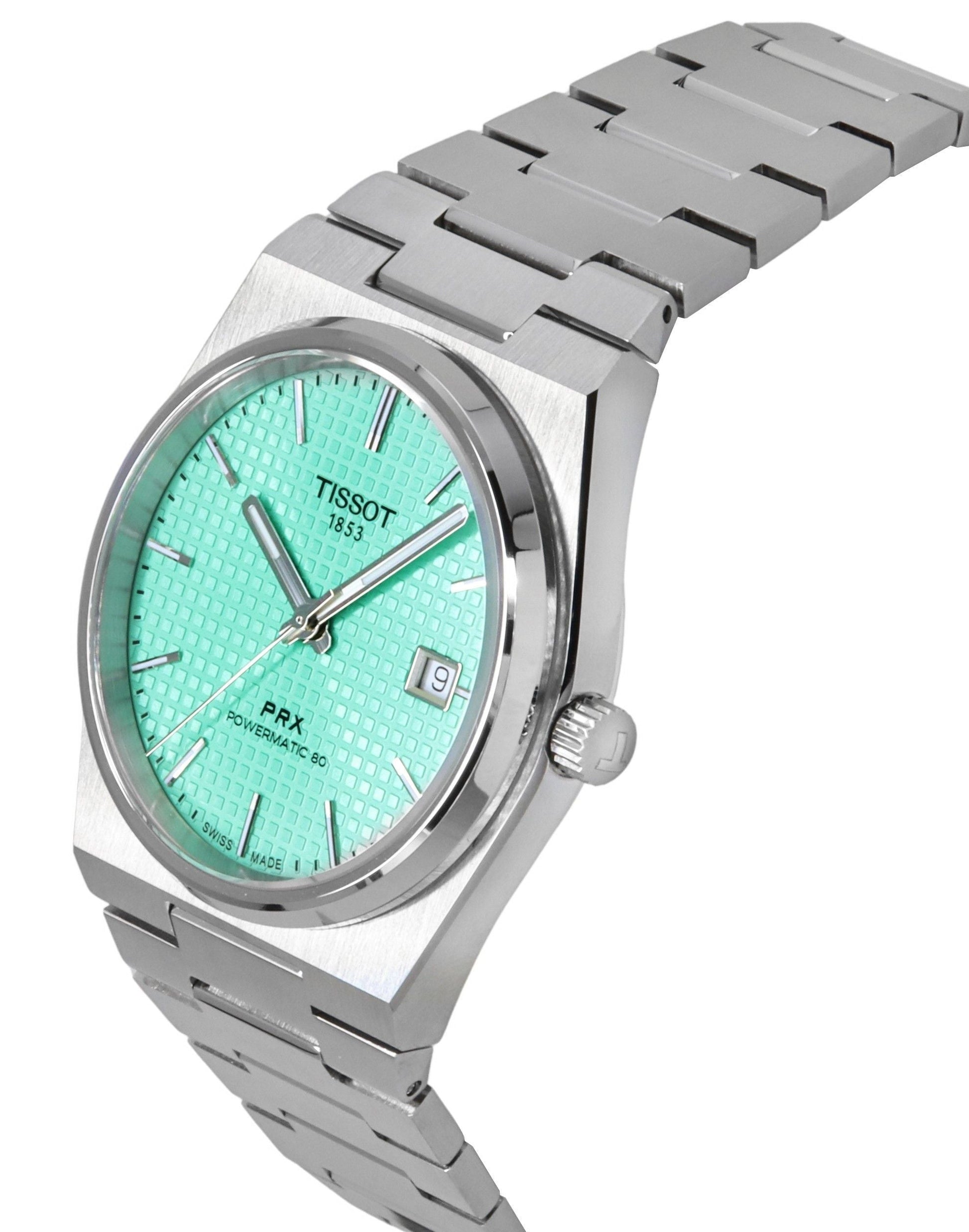 Tissot PRX Powermatic 80 Stainless Steel Light Green Dial Automatic T137.407.11.091.01 100M Men's Watch - Prestige Stones