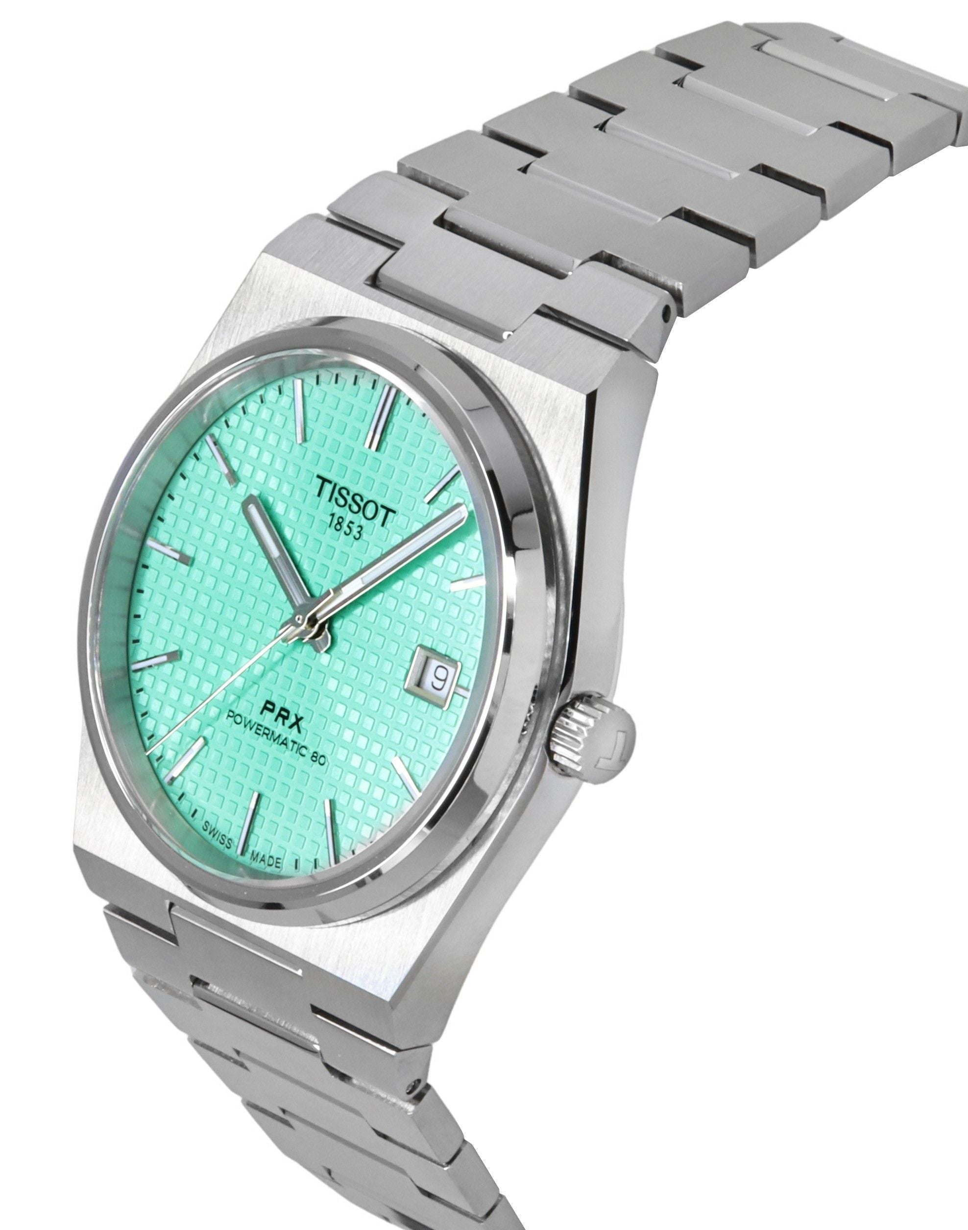 Tissot PRX Powermatic 80 Stainless Steel Light Green Dial Automatic T137.407.11.091.01 100M Men's Watch - Prestige Stones