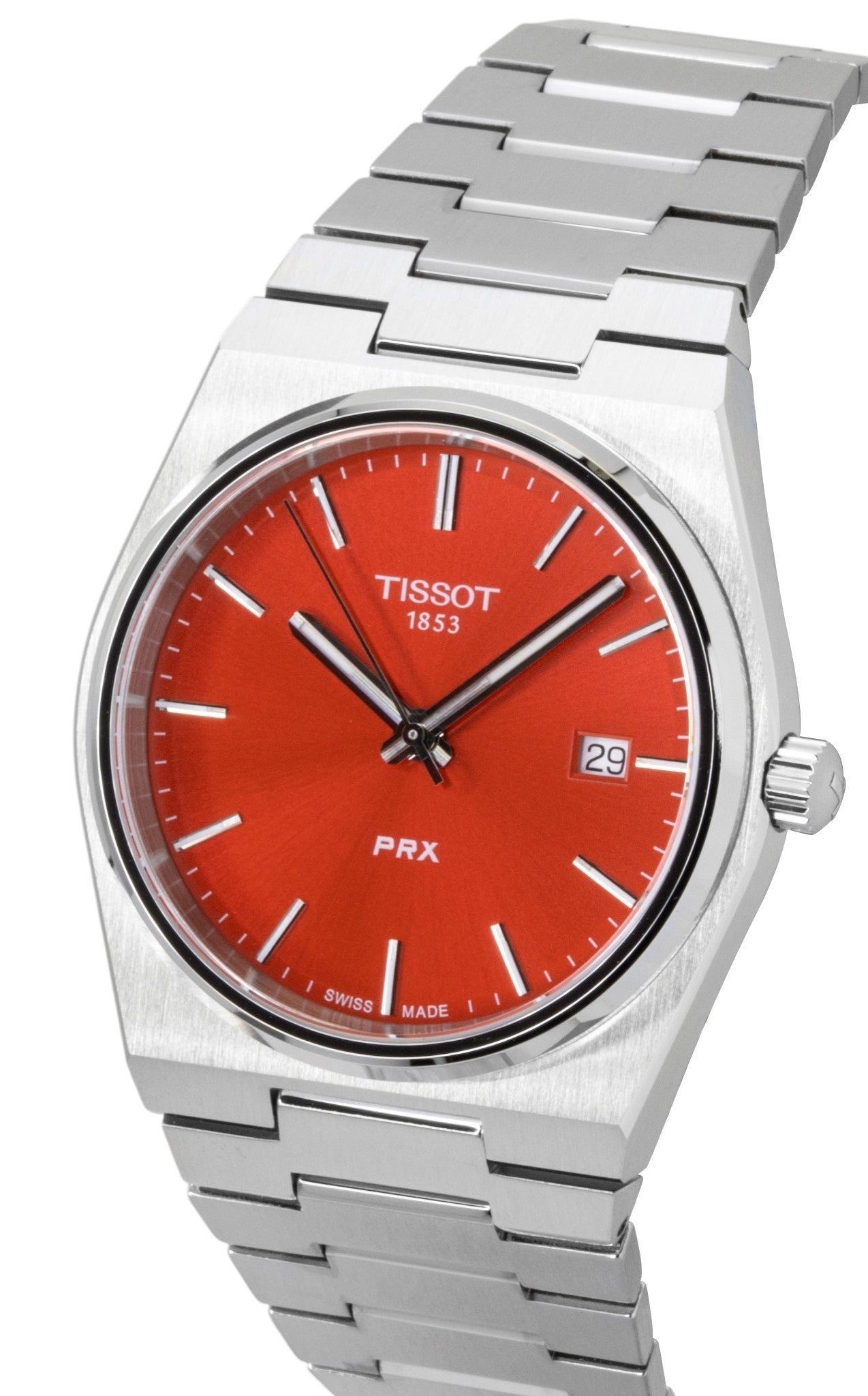 Tissot PRX Stainless Steel Red Dial Quartz T137.410.11.421.00 100M Men's Watch - Prestige Stones