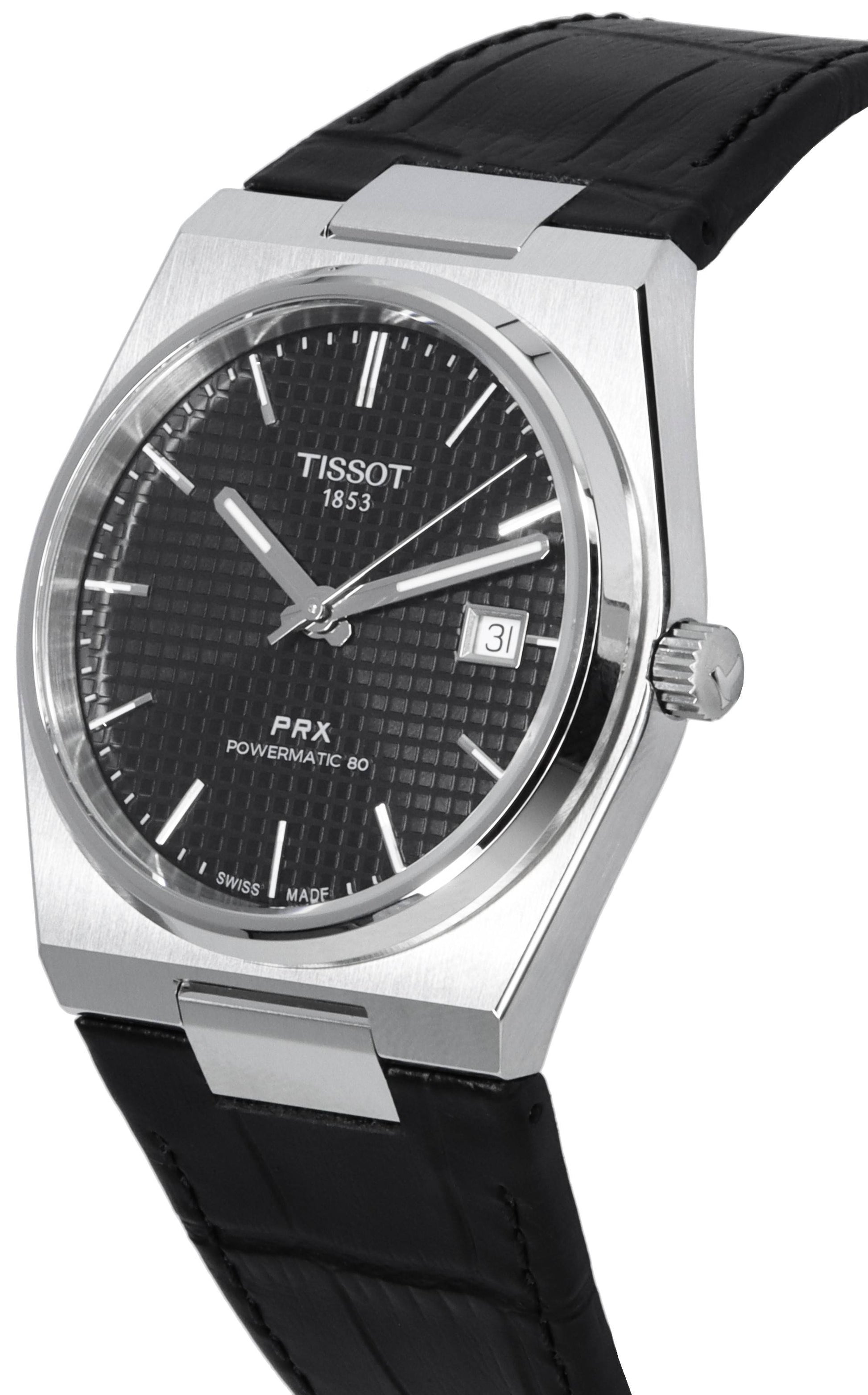 Tissot PRX T - Classic Powermatic 80 Black Dial T137.407.16.051.00 T1374071605100 100M Men's Watch - Prestige Stones