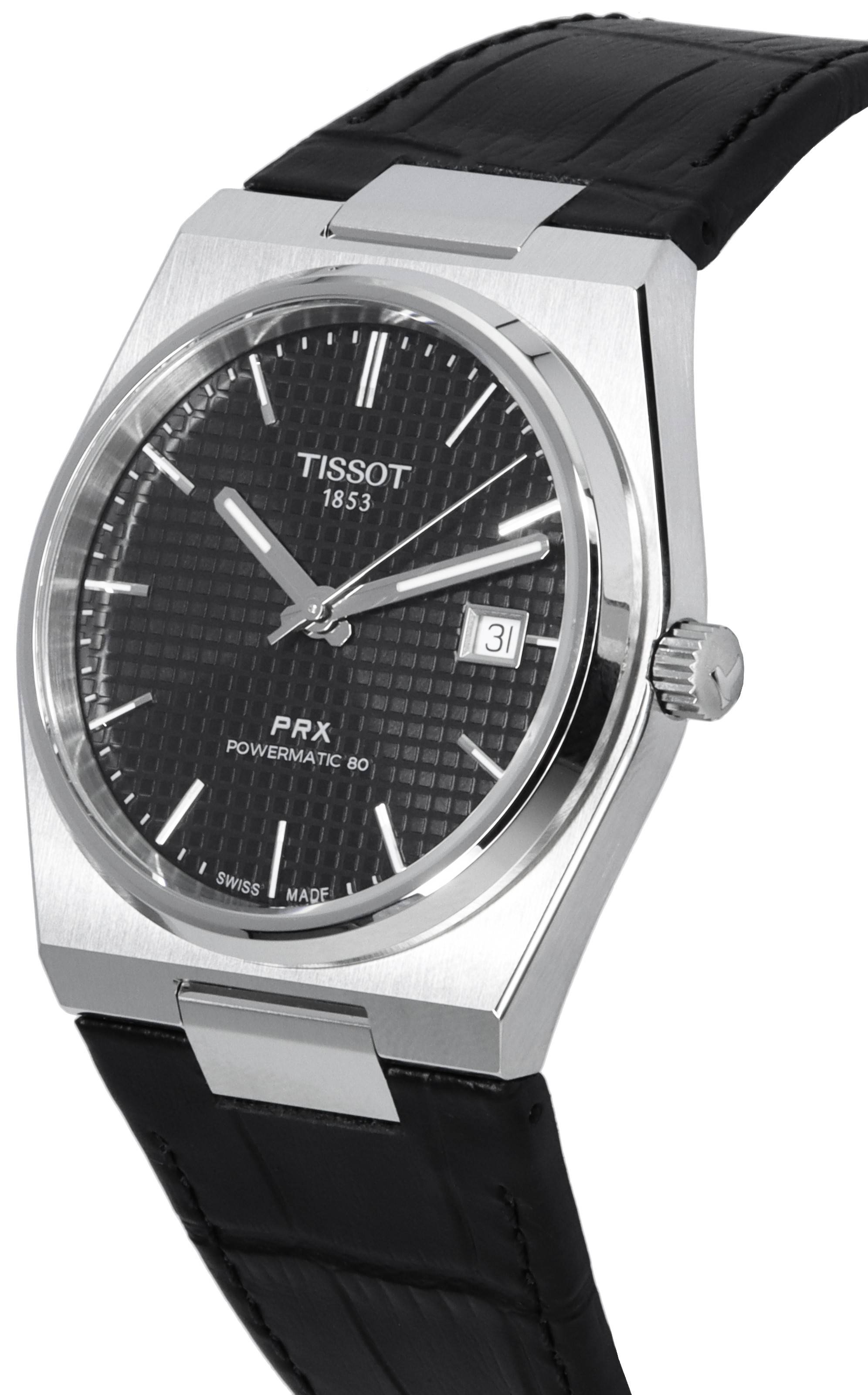 Tissot PRX T - Classic Powermatic 80 Black Dial T137.407.16.051.00 T1374071605100 100M Men's Watch - Prestige Stones