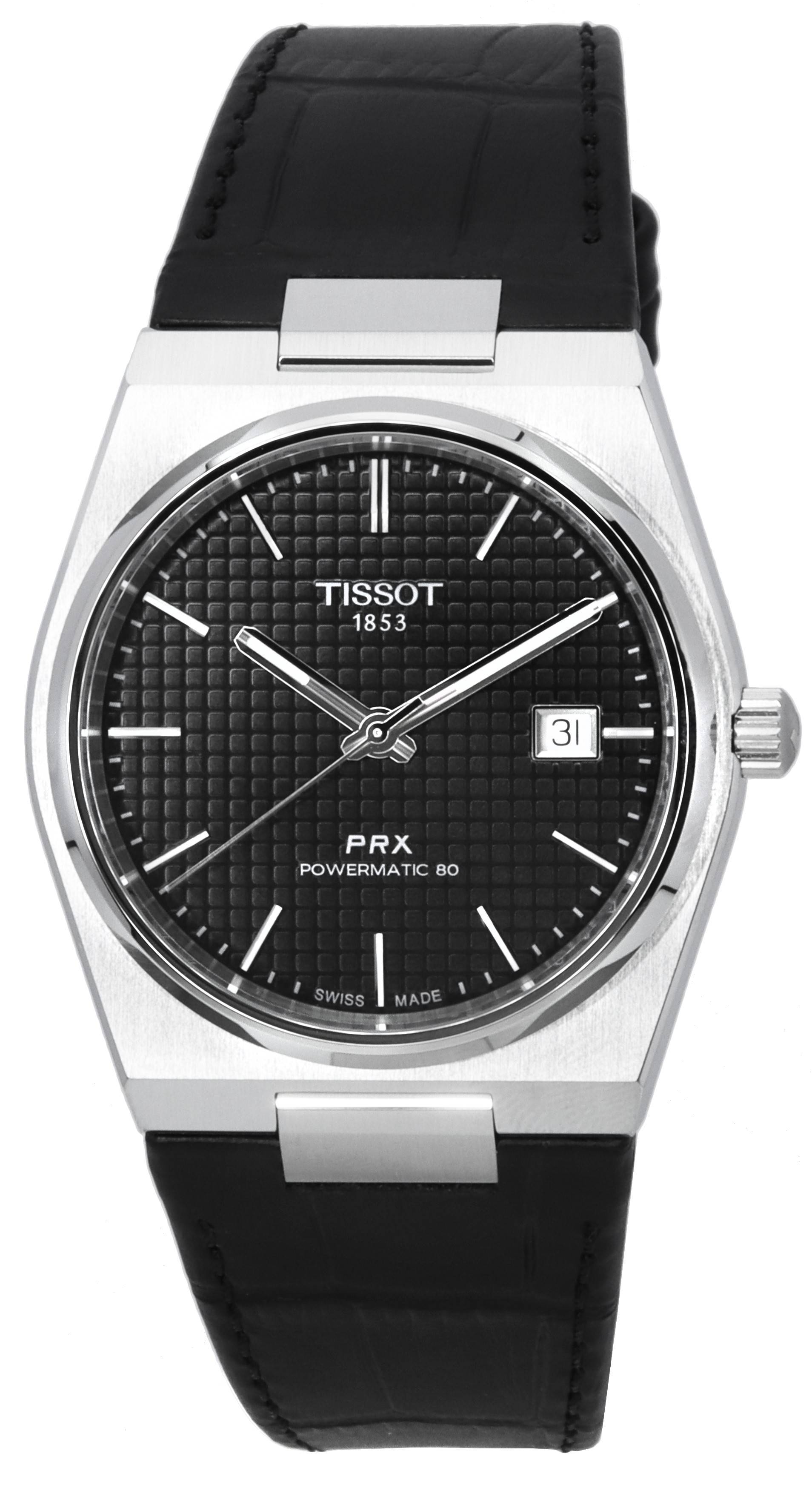 Tissot PRX T - Classic Powermatic 80 Black Dial T137.407.16.051.00 T1374071605100 100M Men's Watch - Prestige Stones