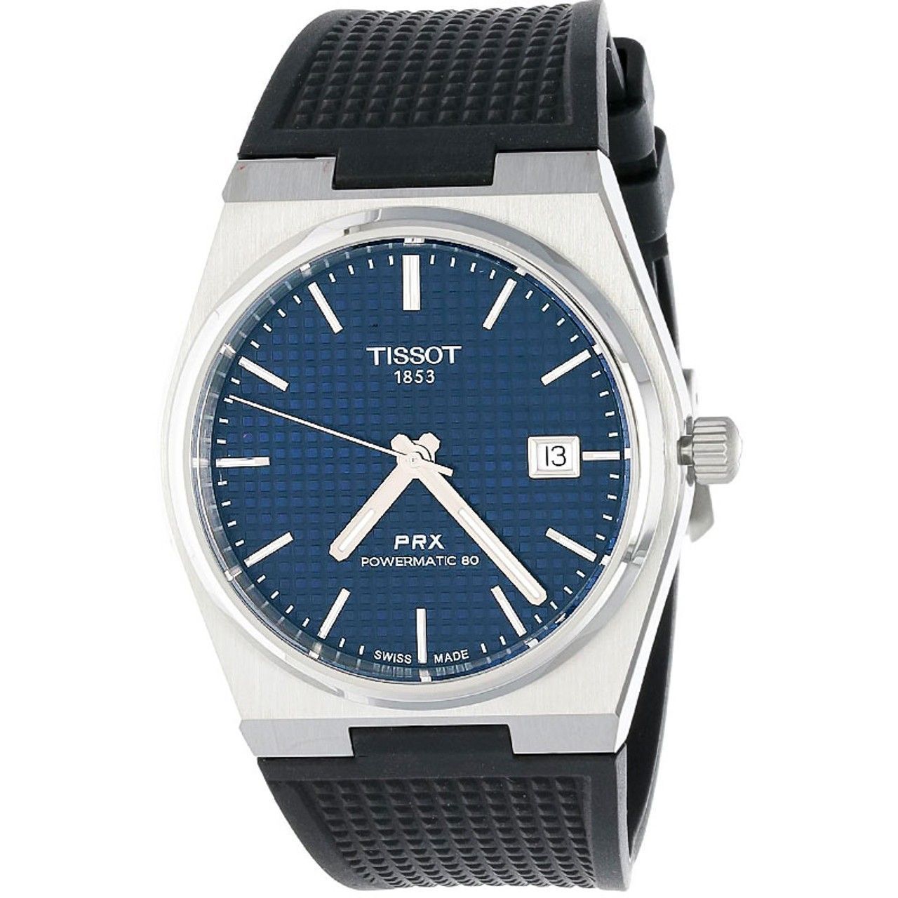 Tissot PRX T - Classic Powermatic 80 Rubber Strap Blue Dial Automatic T137.407.17.041.00 100M Men's Watch - Prestige Stones