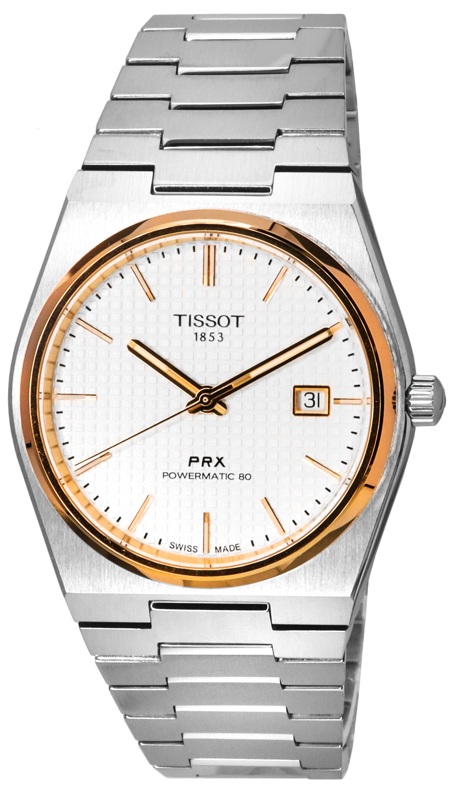 Tissot PRX T - Classic Powermatic 80 Silver Dial T137.407.21.031.00 T1374072103100 100M Men's Watch - Prestige Stones