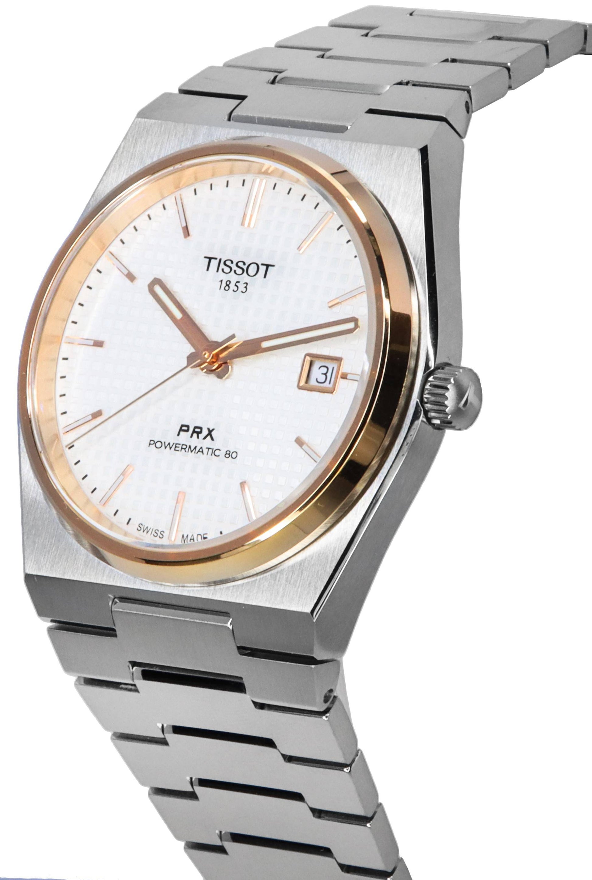 Tissot PRX T - Classic Powermatic 80 Silver Dial T137.407.21.031.00 T1374072103100 100M Men's Watch - Prestige Stones