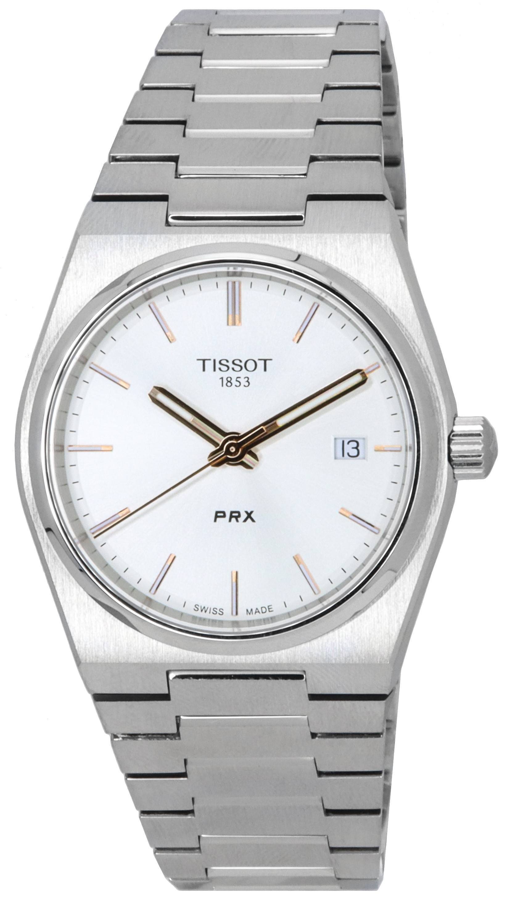 Tissot PRX T - Classic Stainless Steel Silver Dial Quartz T137.210.11.031.00 T1372101103100 100M Unisex Watch - Prestige Stones