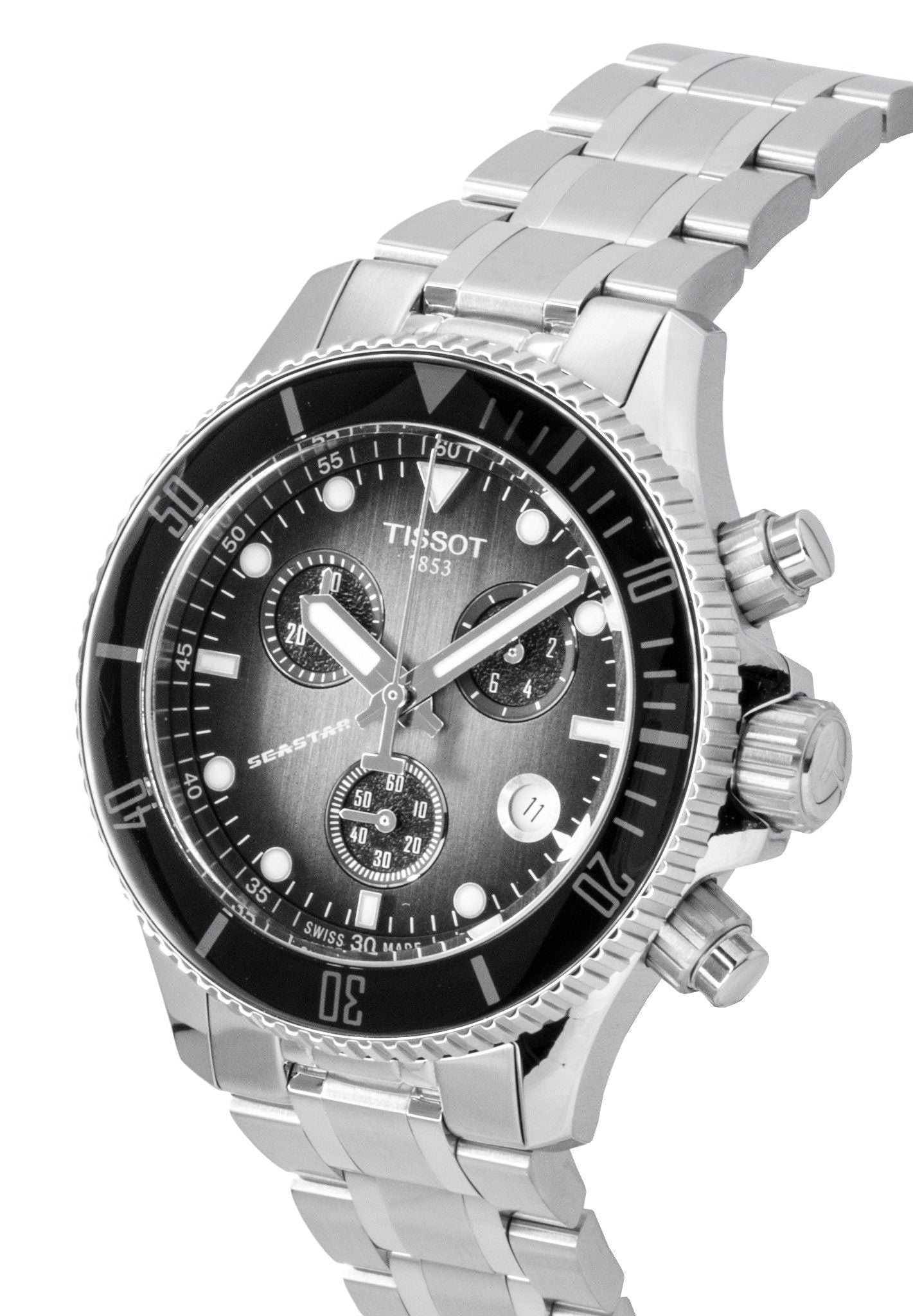 Tissot Seastar 1000 Chronograph Stainless Steel Black Dial Quartz Diver's T120.217.11.061.00 300M Men's Watch - Prestige Stones