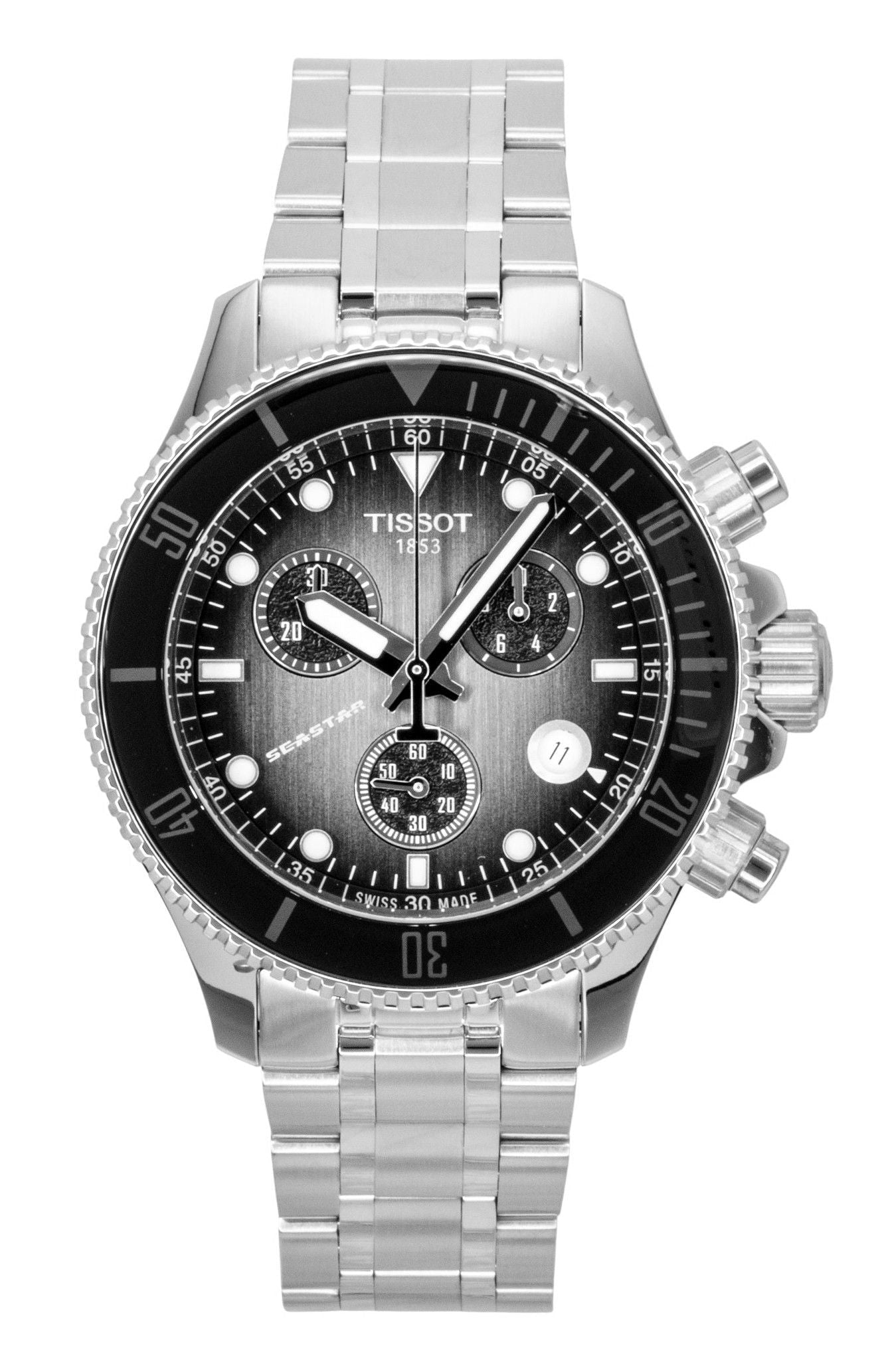 Tissot Seastar 1000 Chronograph Stainless Steel Black Dial Quartz Diver's T120.217.11.061.00 300M Men's Watch - Prestige Stones