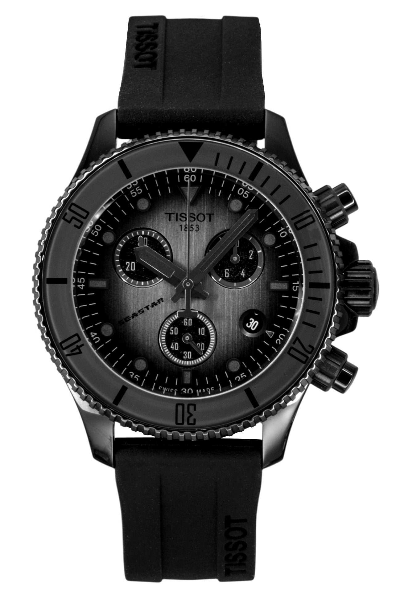 Tissot SeaStar 1000 Chronograph Synthetic Strap Black Dial Quartz Diver's T120.217.37.061.00 300M Men's Watch - Prestige Stones