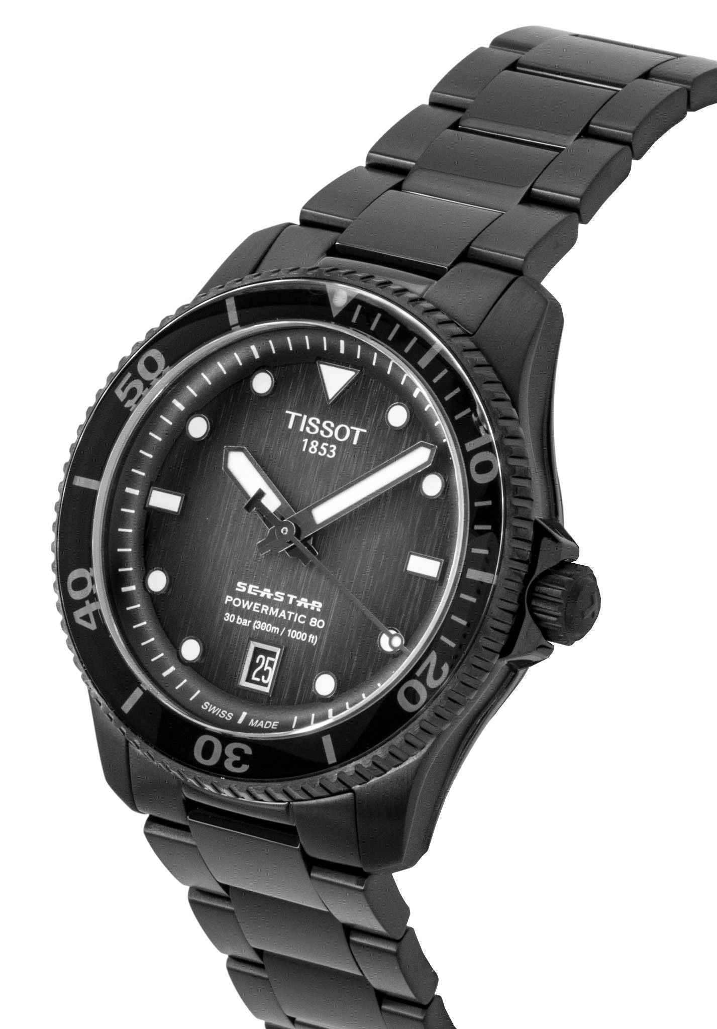 Tissot Seastar 1000 Stainless Steel Grey And Black Dial Automatic Diver's T120.807.33.051.00 300M Men's Watch - Prestige Stones