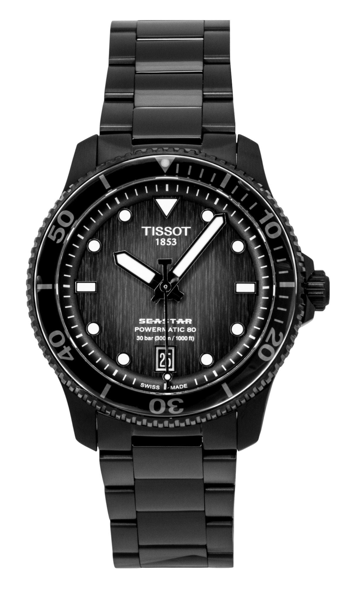Tissot Seastar 1000 Stainless Steel Grey And Black Dial Automatic Diver's T120.807.33.051.00 300M Men's Watch - Prestige Stones