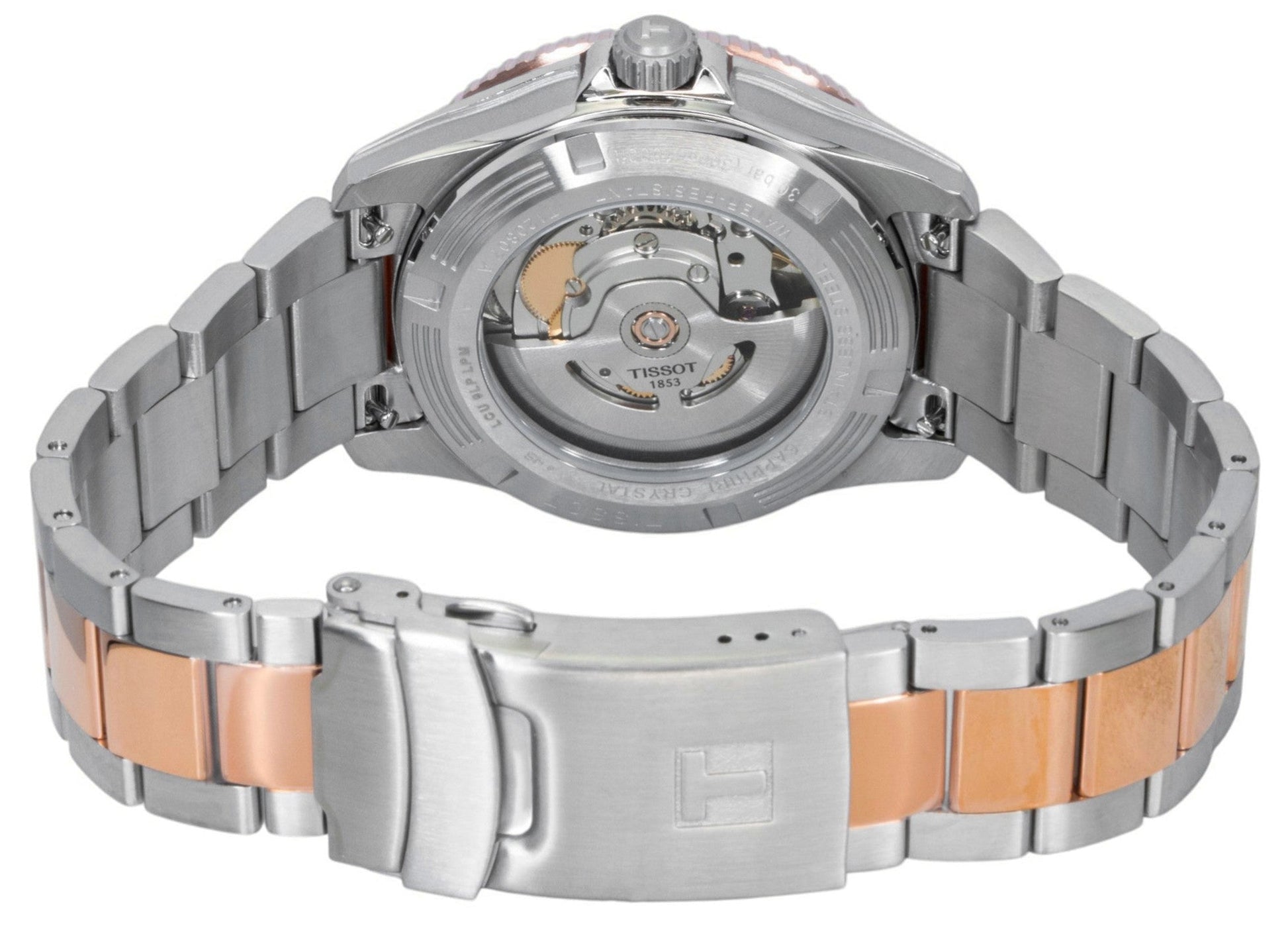 Tissot SeaStar 1000 Two Tone Stainless Steel Black Dial Automatic Diver's T120.807.22.051.01 300M Men's Watch - Prestige Stones