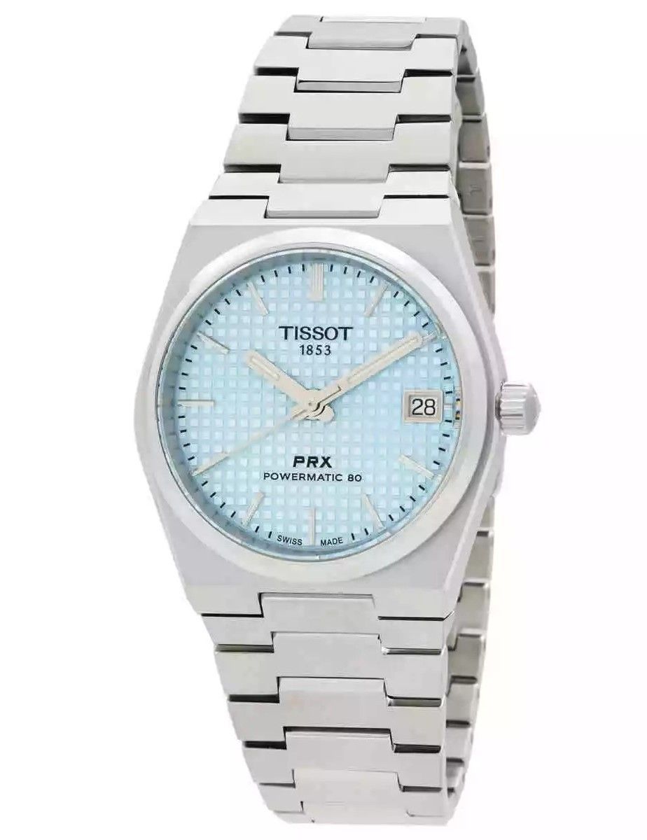 Tissot T - Classic PRX Powermatic 80 Stainless Steel Ice Blue Dial Automatic T137.207.11.351.00 100M Women's Watch - Prestige Stones
