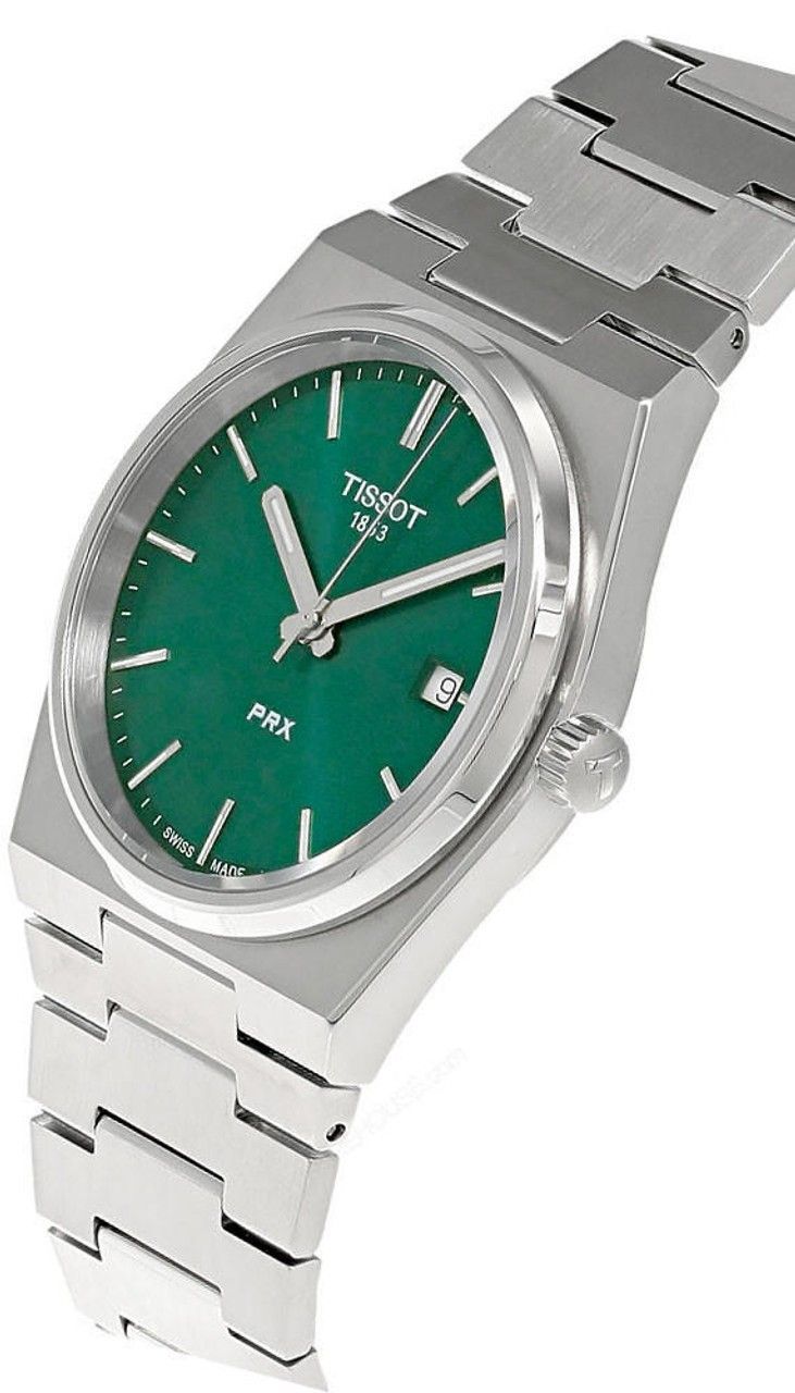 Tissot T - Classic PRX Stainless Steel Green Dial Quartz T137.410.11.091.00 100M Men's Watch - Prestige Stones