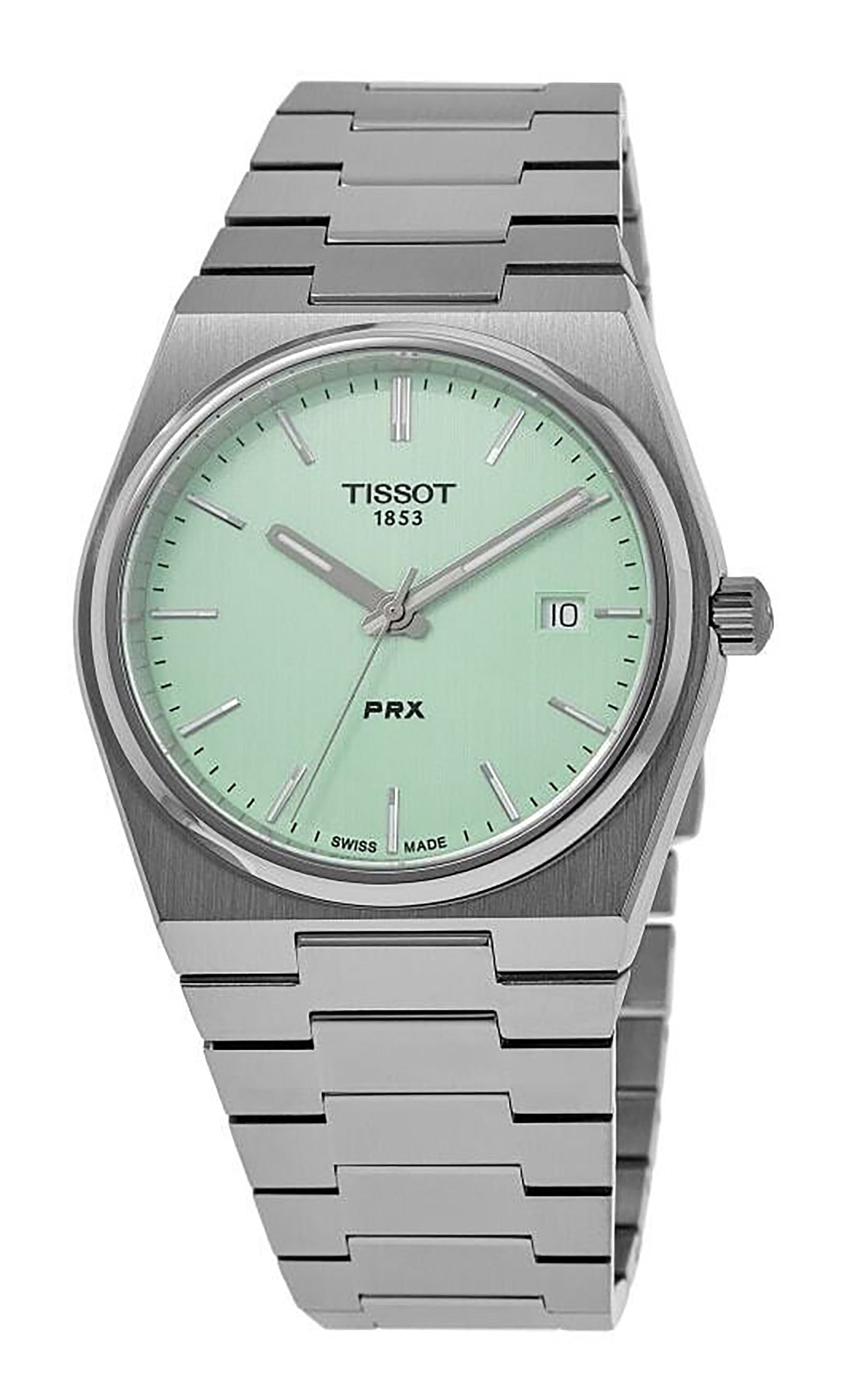 Tissot T - Classic PRX Stainless Steel Light Green Dial Quartz T137.410.11.091.01 100M Unisex Watch - Prestige Stones