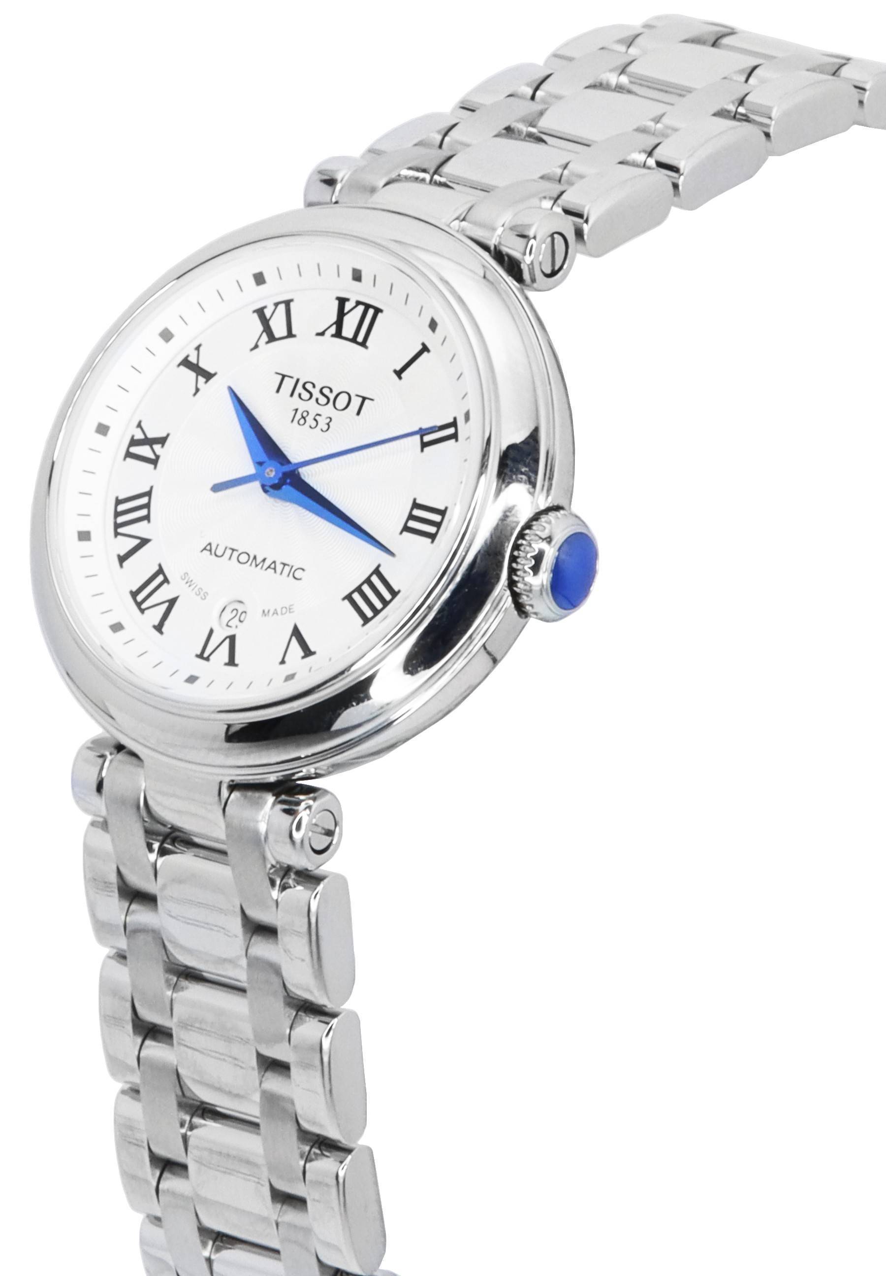 Tissot T - Lady Bellissima Stainless Steel White Dial Automatic T126.207.11.013.00 T1262071101300 Women's Watch - Prestige Stones