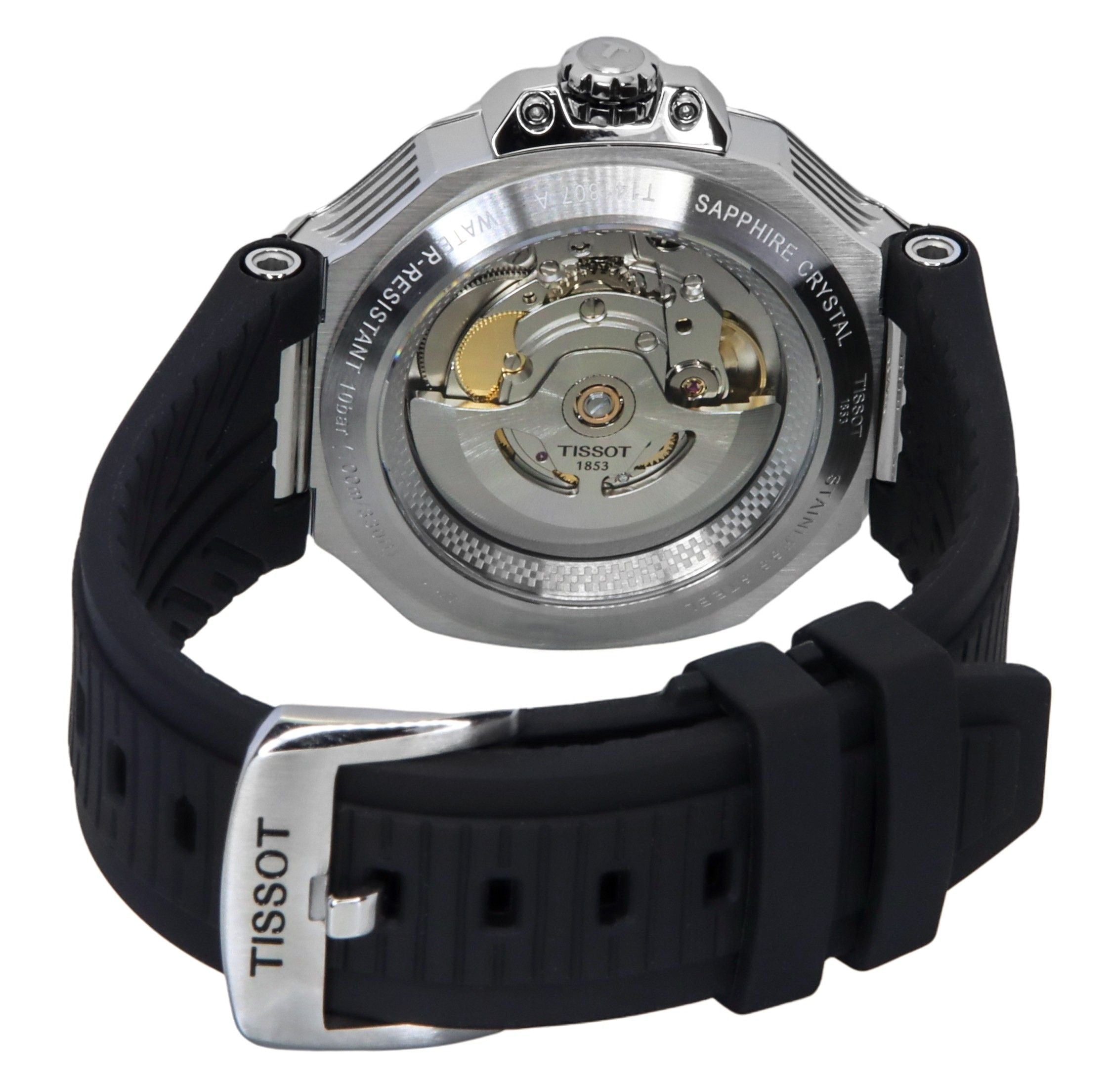 Tissot T - Race Powermatic 80 Silicone Strap Black Dial Automatic T141.807.17.051.00 100M Men's Watch - Prestige Stones