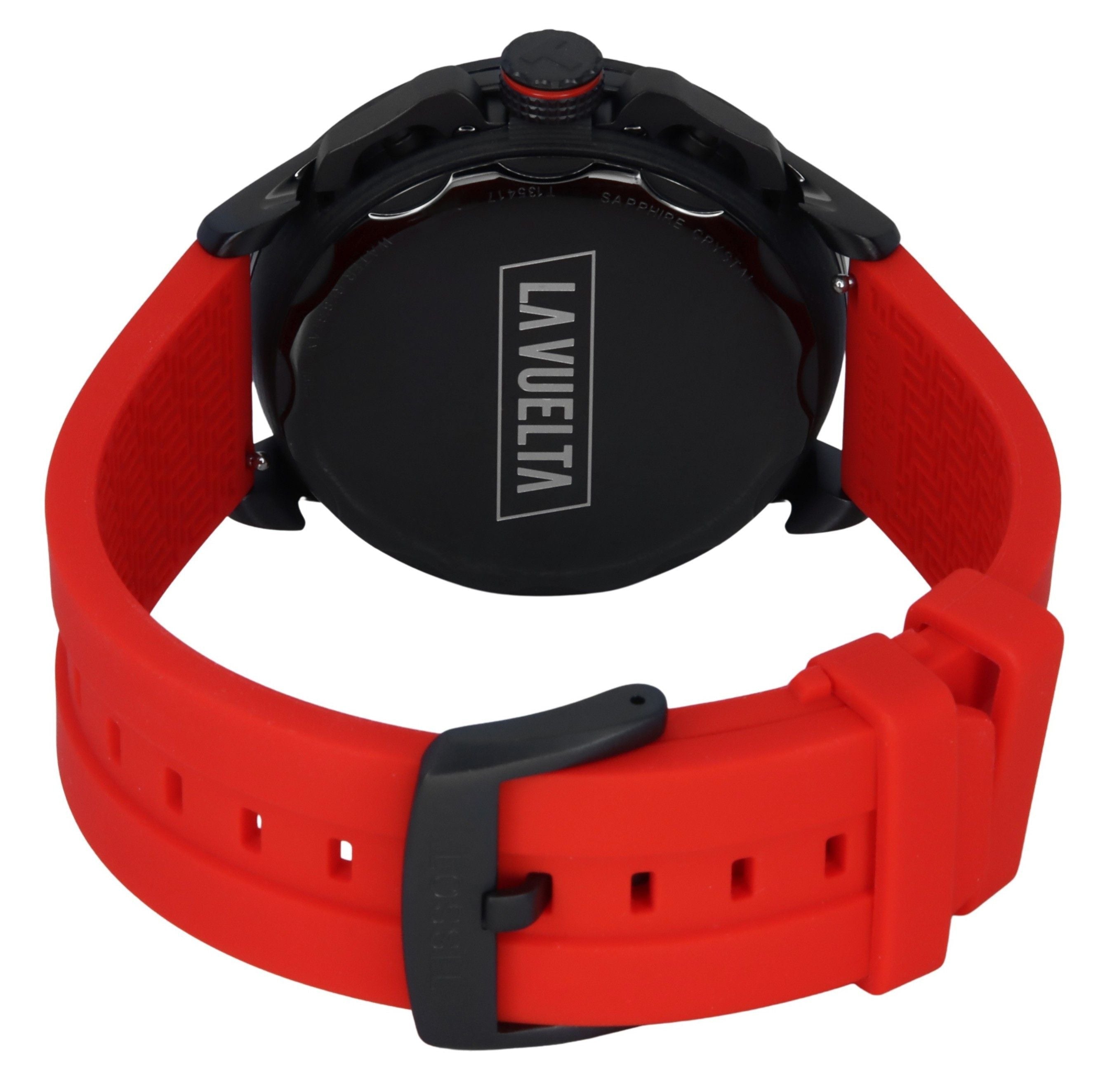 Tissot T - Race Vuelta Chronograph Silicone Strap Black Dial Quartz T135.417.37.051.04 100M Men's Watch - Prestige Stones