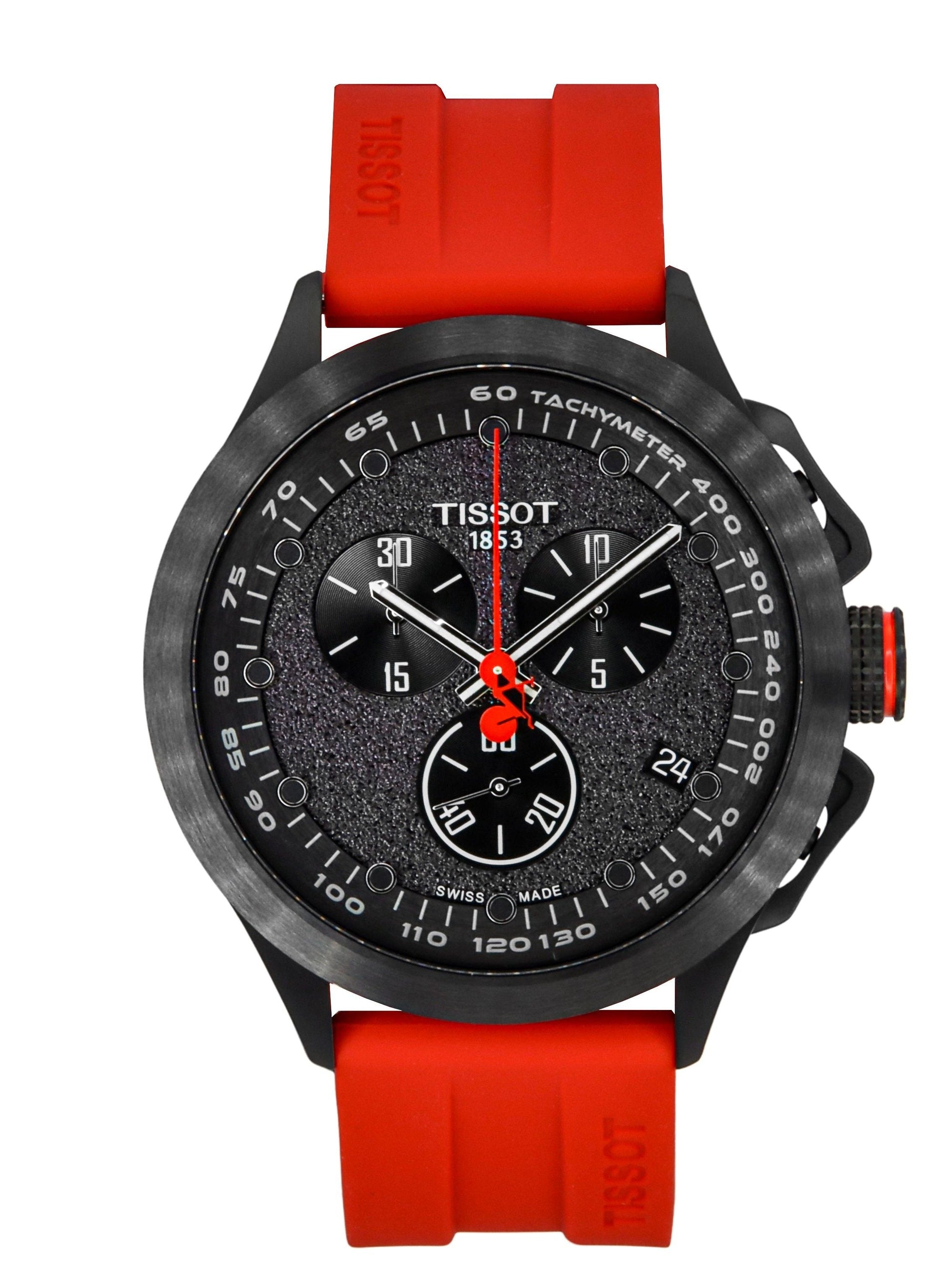 Tissot T - Race Vuelta Chronograph Silicone Strap Black Dial Quartz T135.417.37.051.04 100M Men's Watch - Prestige Stones