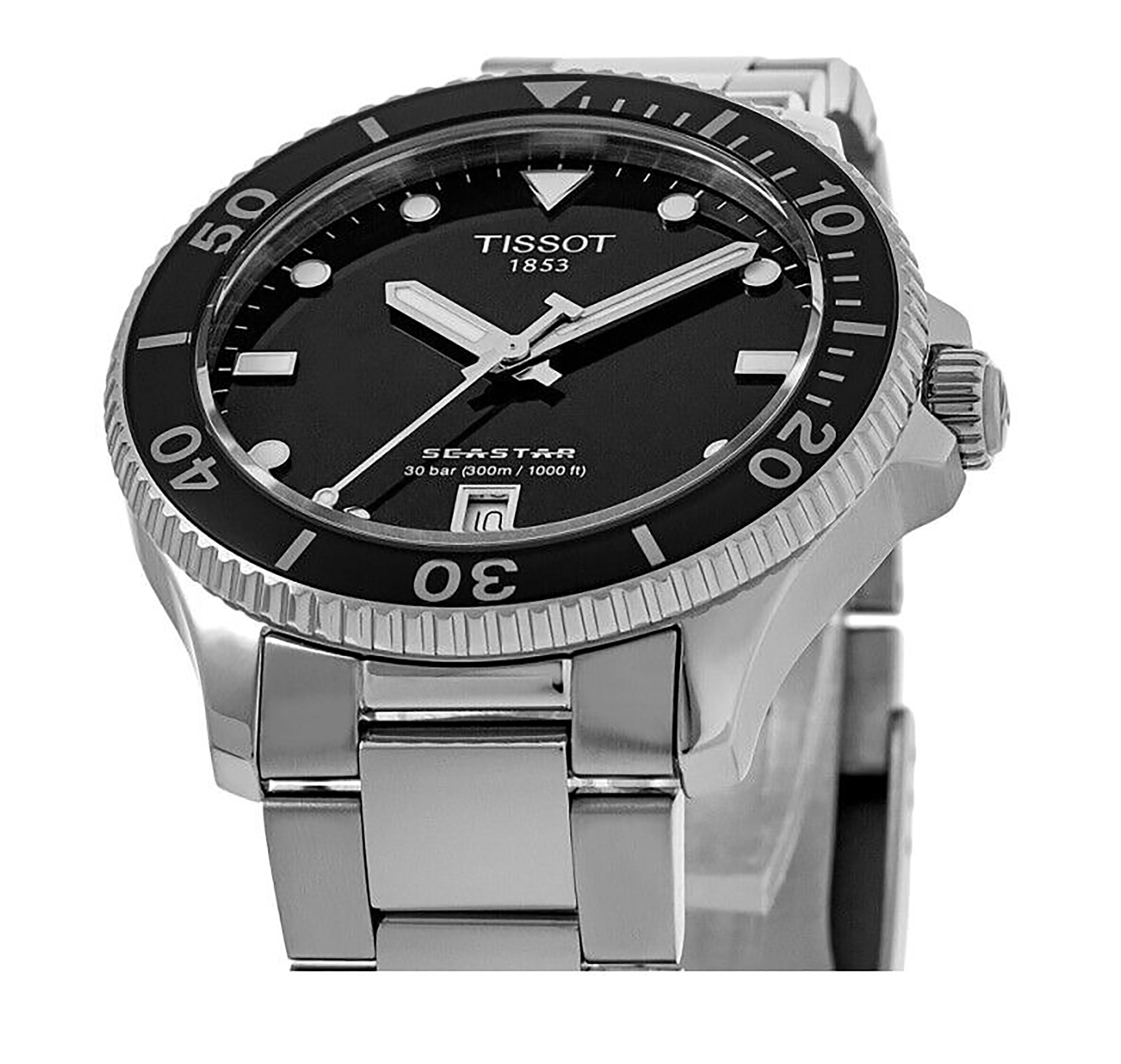 Tissot T - Sport Seastar 1000 Stainless Steel Black Dial Quartz Diver's T120.210.11.051.00 300M Unisex Watch - Prestige Stones