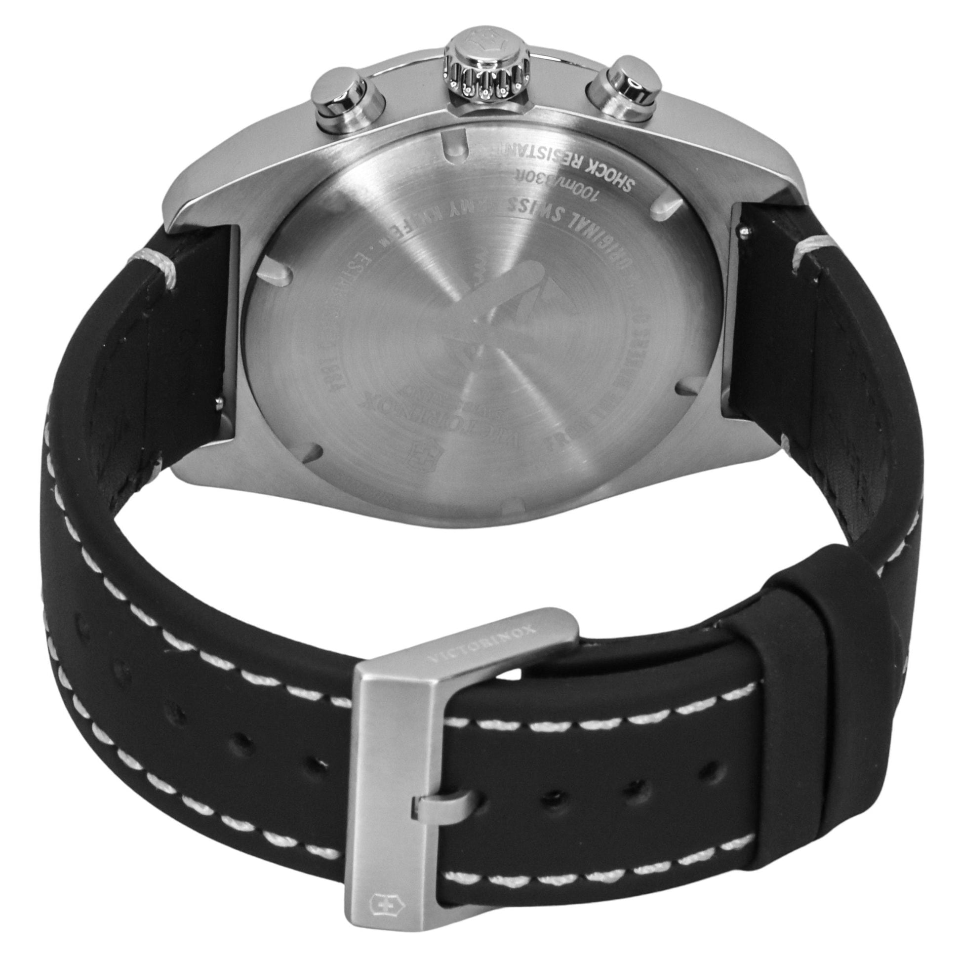 Victorinox Swiss Army Chronograph Leather Strap Blue Dial Quartz 242047 100M Men's Watch - Prestige Stones