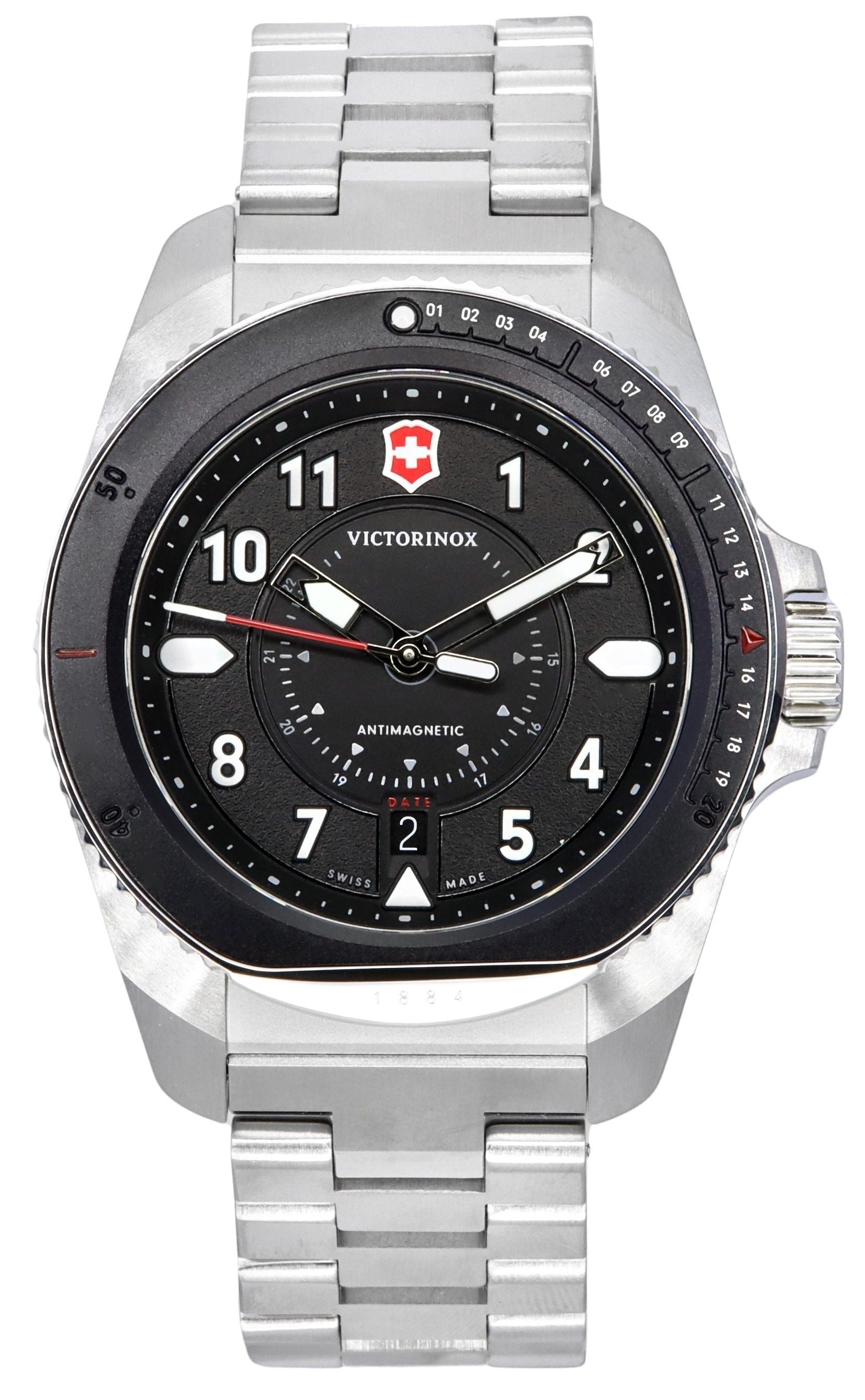 Victorinox Swiss Army Journey 1884 Antimagnetic Black Dial Quartz Diver's 242009 200M Men's Watch - Prestige Stones