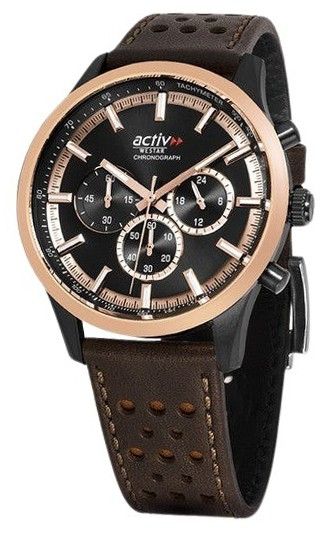 Westar Activ Chronograph Leather Strap Black Dial Quartz 90265BPN603 100M Men's Watch - Prestige Stones