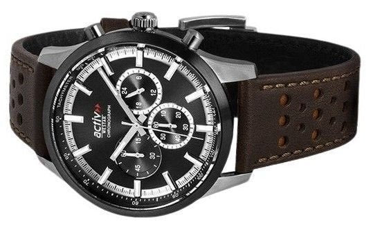 Westar Activ Chronograph Leather Strap Black Dial Quartz 90265SBN123 Men's Watch - Prestige Stones