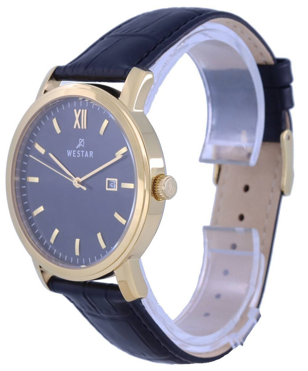 Westar Black Dial Gold Tone Stainless Steel Quartz 50244 GPN 103 Men's Watch - Prestige Stones