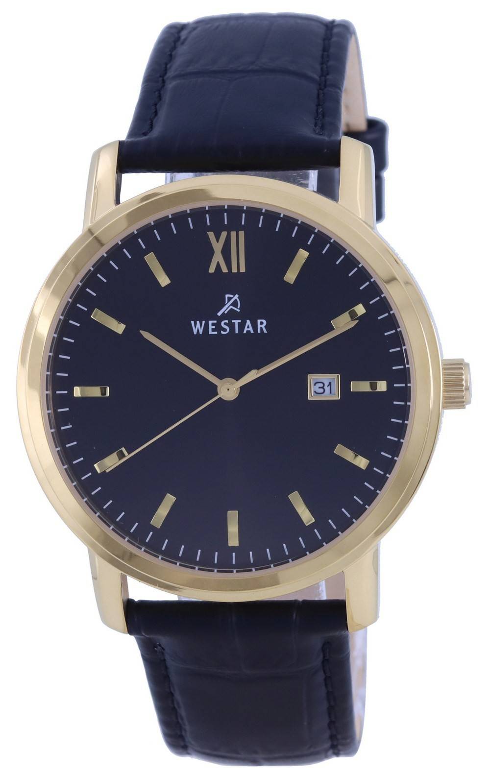 Westar Black Dial Gold Tone Stainless Steel Quartz 50244 GPN 103 Men's Watch - Prestige Stones
