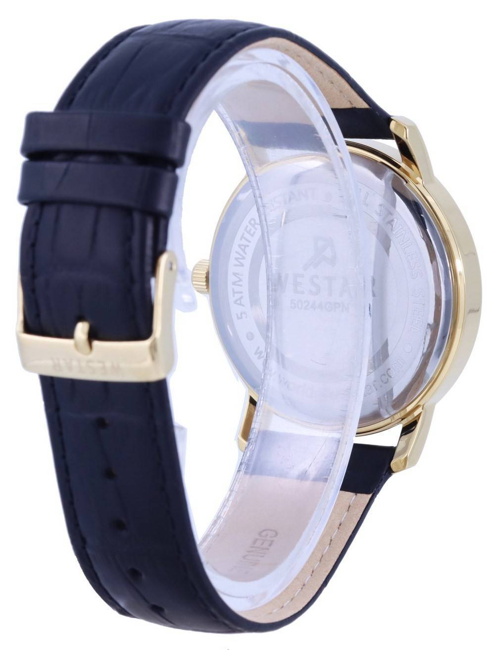 Westar Black Dial Gold Tone Stainless Steel Quartz 50244 GPN 103 Men's Watch - Prestige Stones