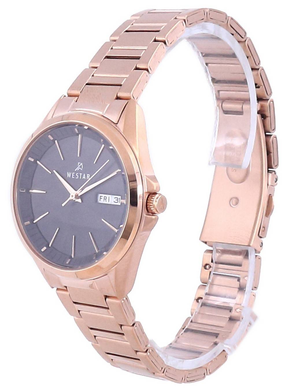 Westar Black Dial Rose Gold Tone Stainless Steel Quartz 40212 PPN 603 Women's Watch - Prestige Stones