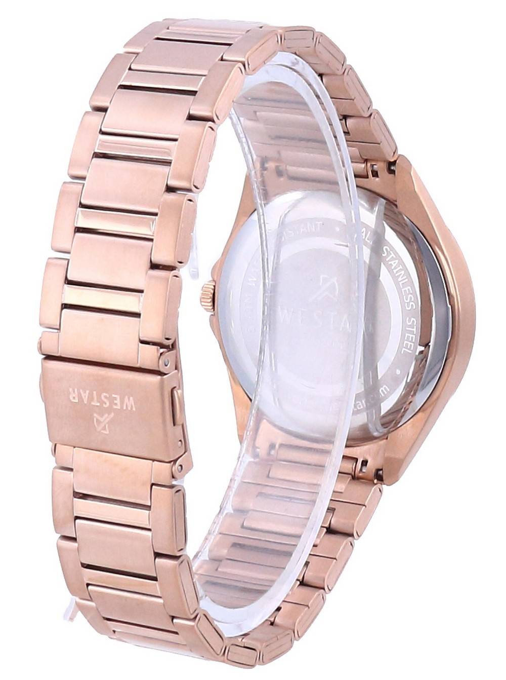 Westar Black Dial Rose Gold Tone Stainless Steel Quartz 50212 PPN 603 Men's Watch - Prestige Stones