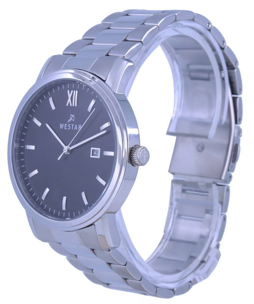 Westar Black Dial Stainless Steel Quartz 50245 STN 103 Men's Watch - Prestige Stones