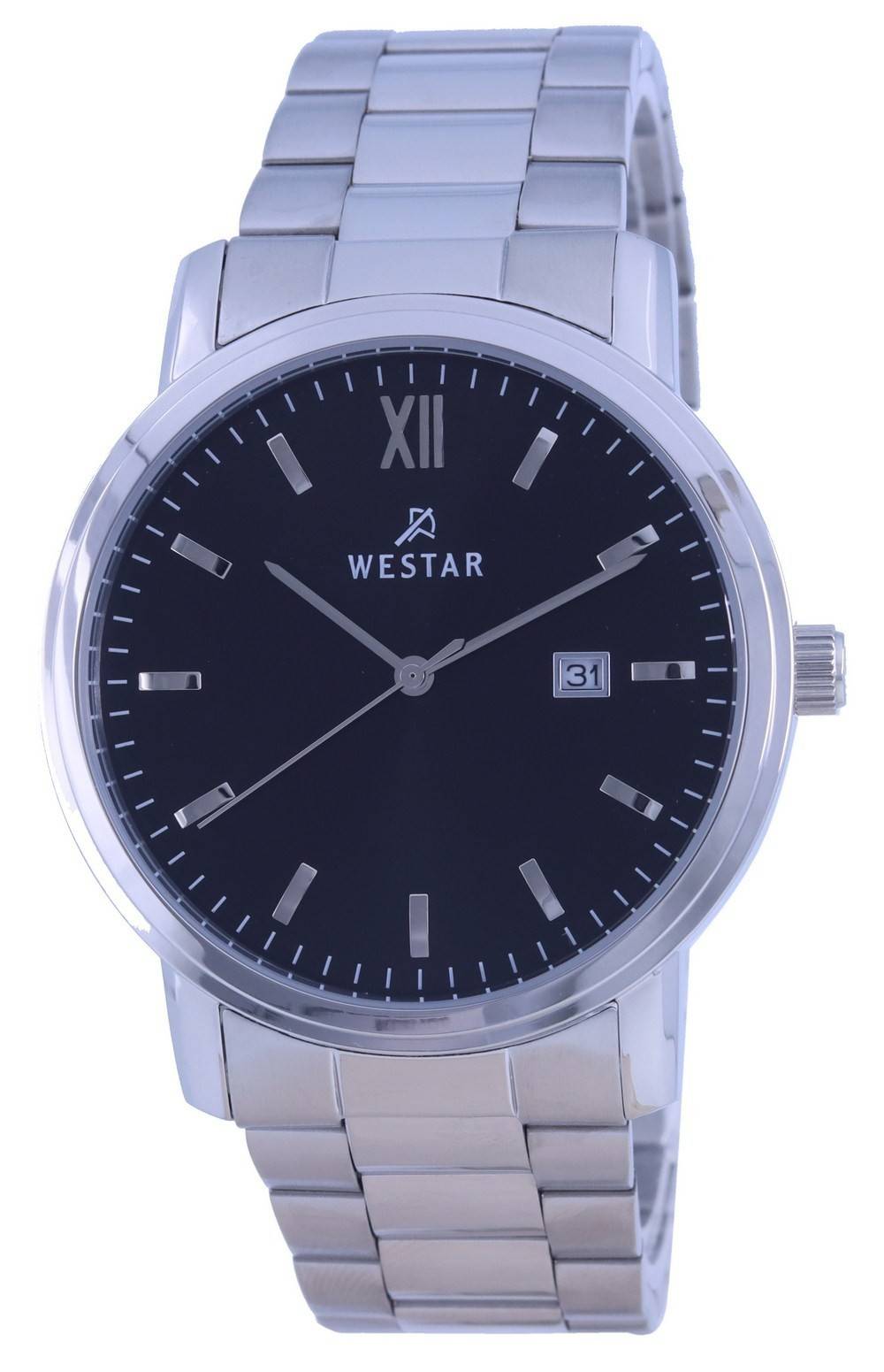 Westar Black Dial Stainless Steel Quartz 50245 STN 103 Men's Watch - Prestige Stones