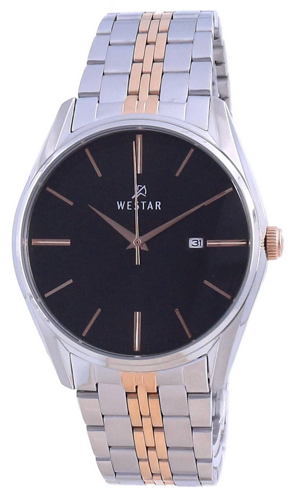 Westar Black Dial Two Tone Stainless Steel Quartz 50210 SPN 603 Men's Watch - Prestige Stones