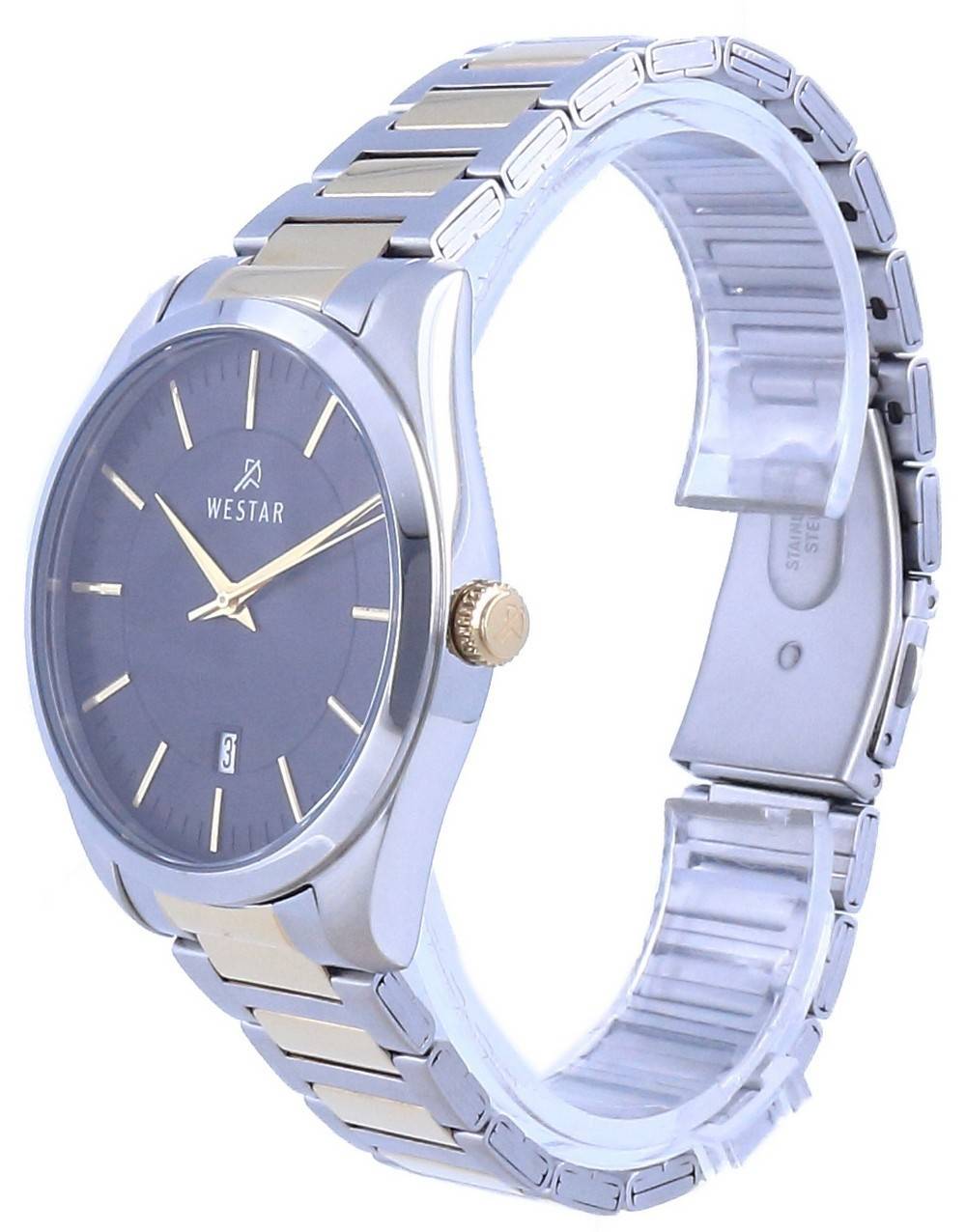 Westar Black Dial Two Tone Stainless Steel Quartz 50213 CBN 103 Men's Watch - Prestige Stones
