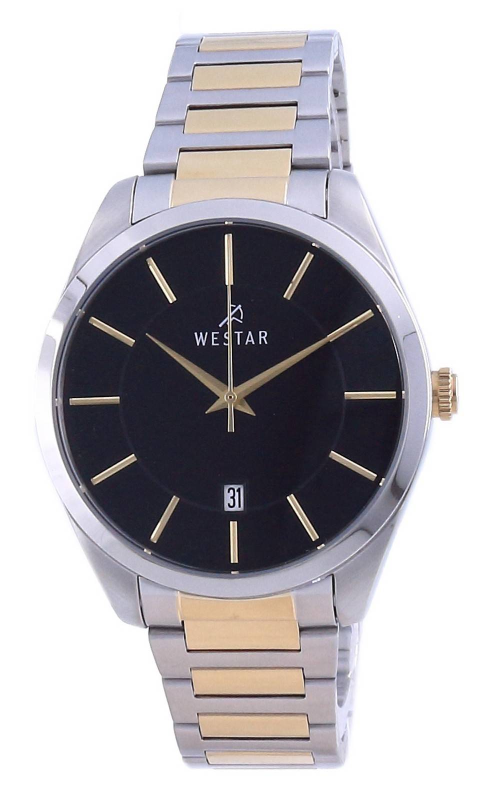 Westar Black Dial Two Tone Stainless Steel Quartz 50213 CBN 103 Men's Watch - Prestige Stones