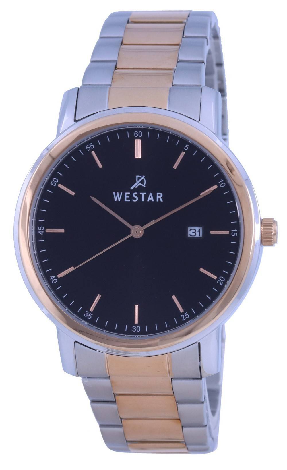 Westar Black Dial Two Tone Stainless Steel Quartz 50243 SPN 603 Men's Watch - Prestige Stones