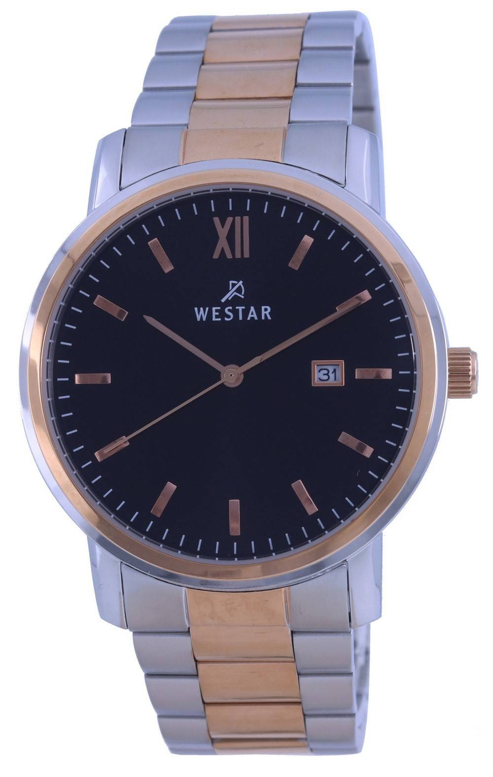 Westar Black Dial Two Tone Stainless Steel Quartz 50245 SPN 603 Men's Watch - Prestige Stones